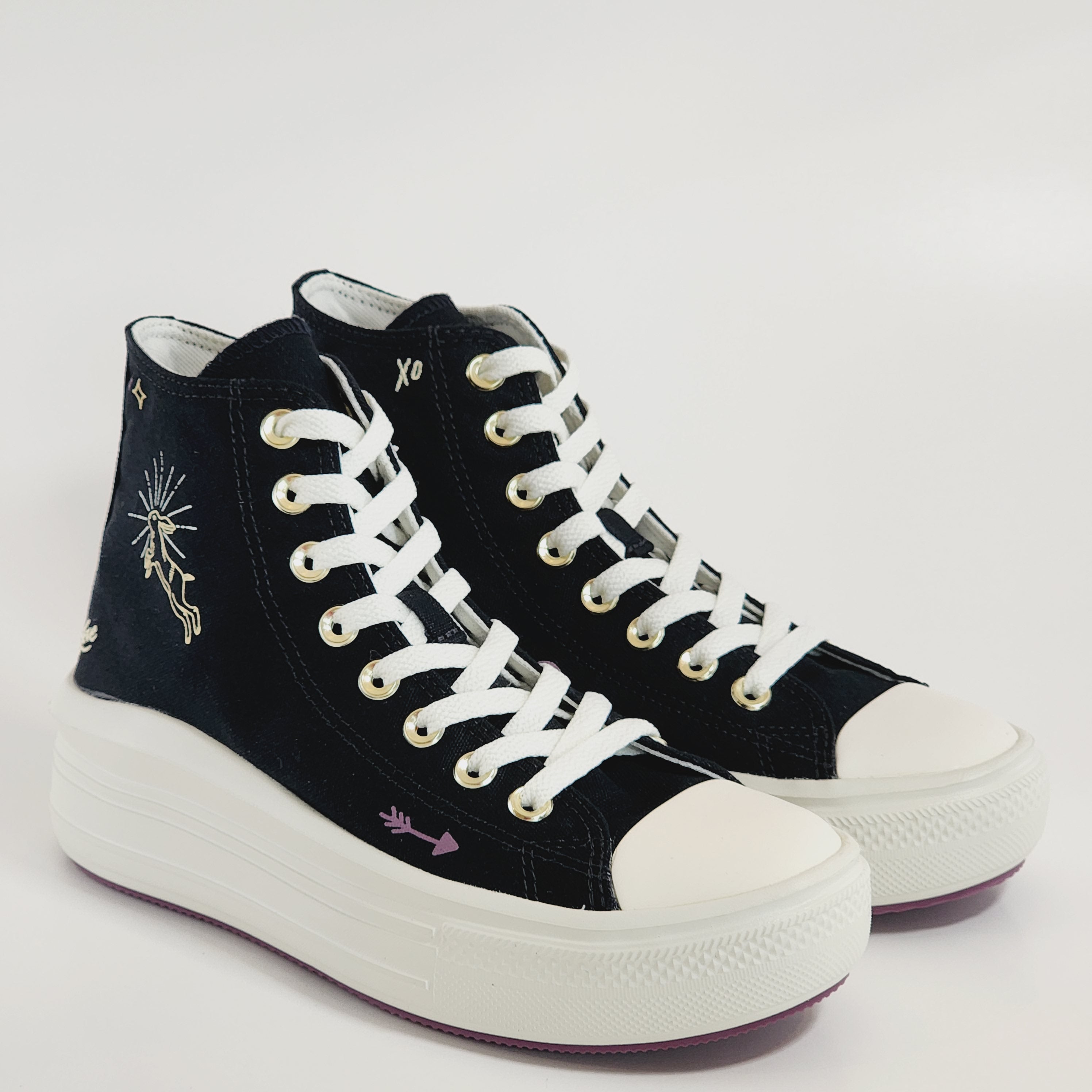Converse CTAS Move Hi Tiny Tattoos Canvas Women's Platform Sneakers A07136C NWT