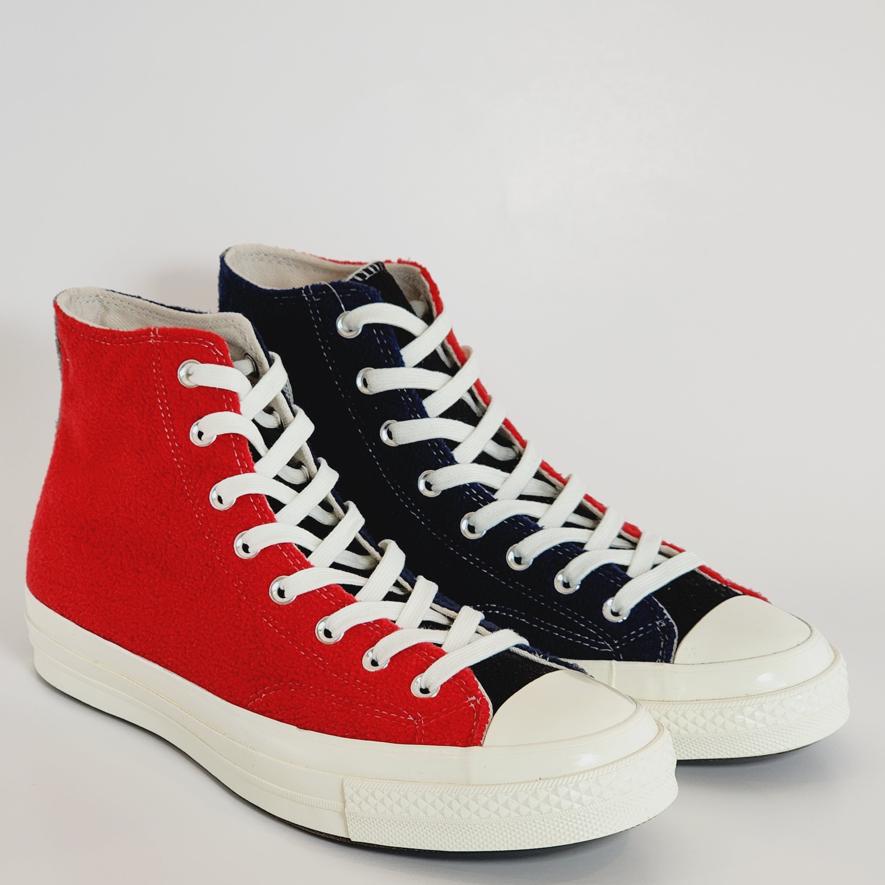 Converse Chuck 70 Hi Upcycle Fleece Red/Blue/Black Unisex Sneakers 172267C NWT