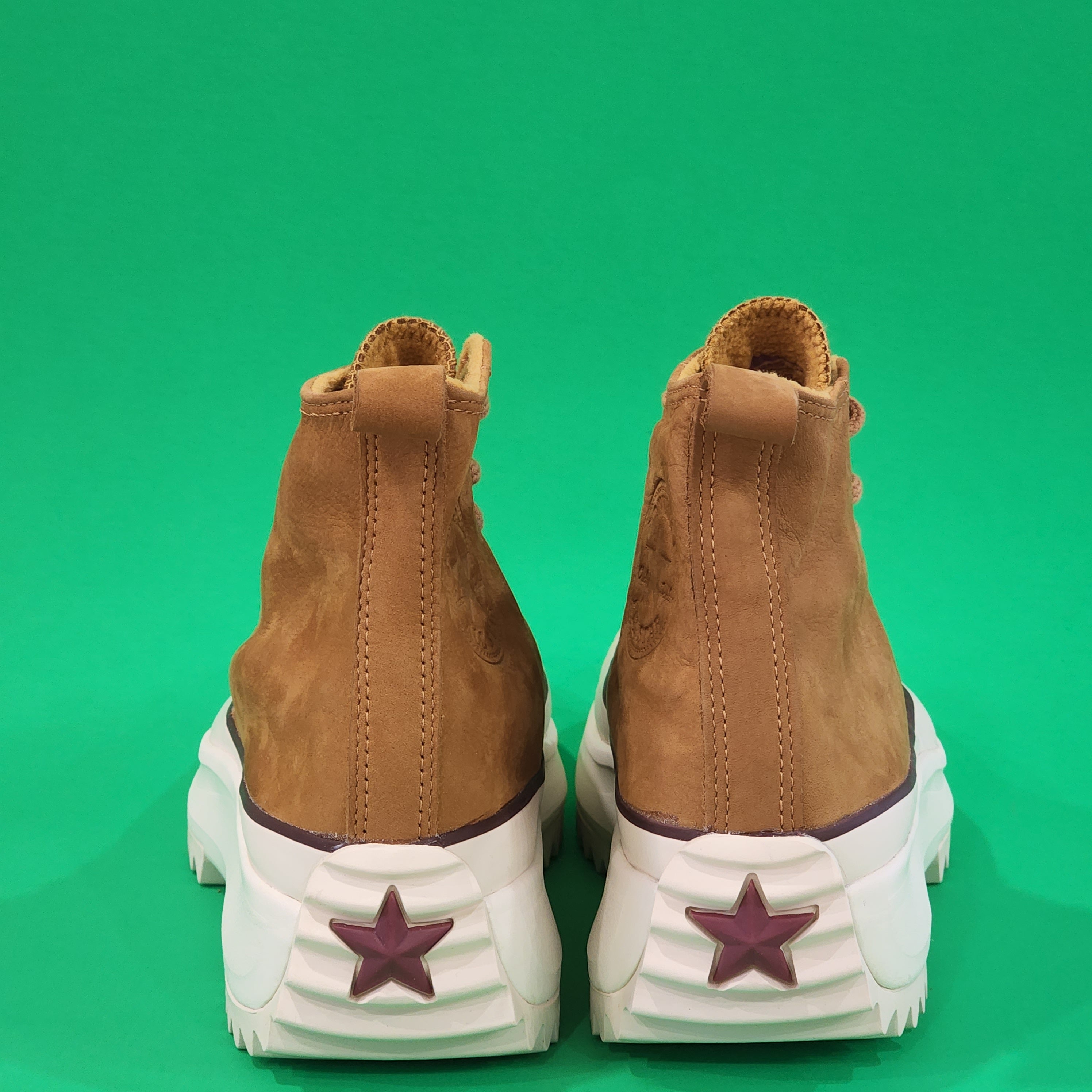 Converse Run Star Hike Hi Wheat Nubuck Leather Platform Sneakers 171666C NWT