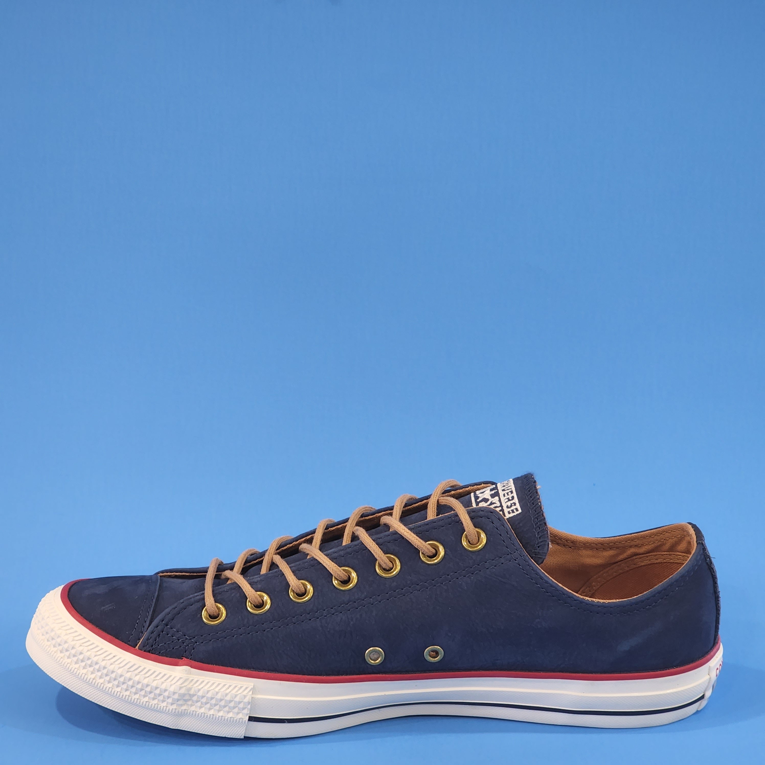 Converse CTAS Low Ox Earthy Buck Blue Leather Sneakers 162118C NWT