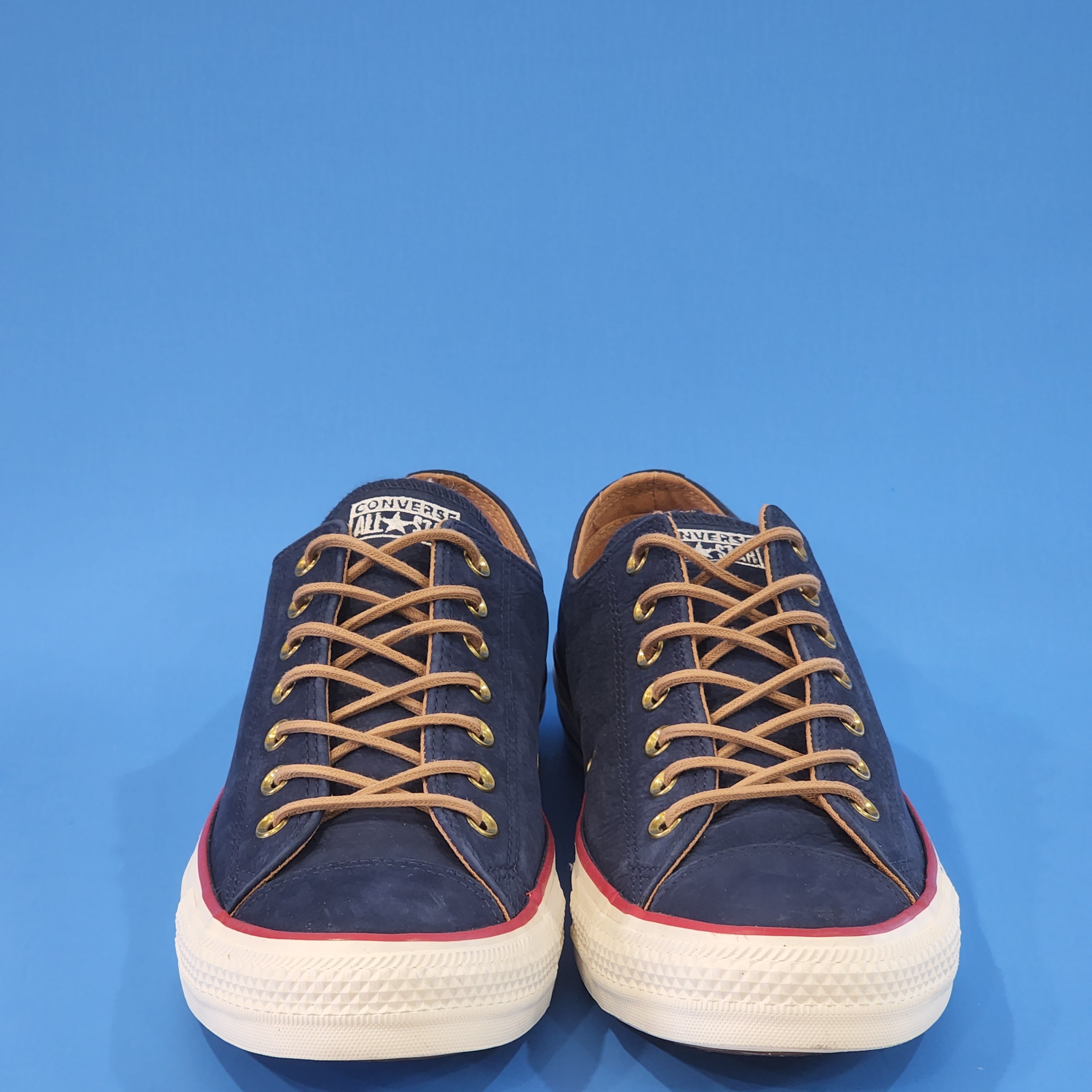Converse CTAS Low Ox Earthy Buck Blue Leather Sneakers 162118C NWT