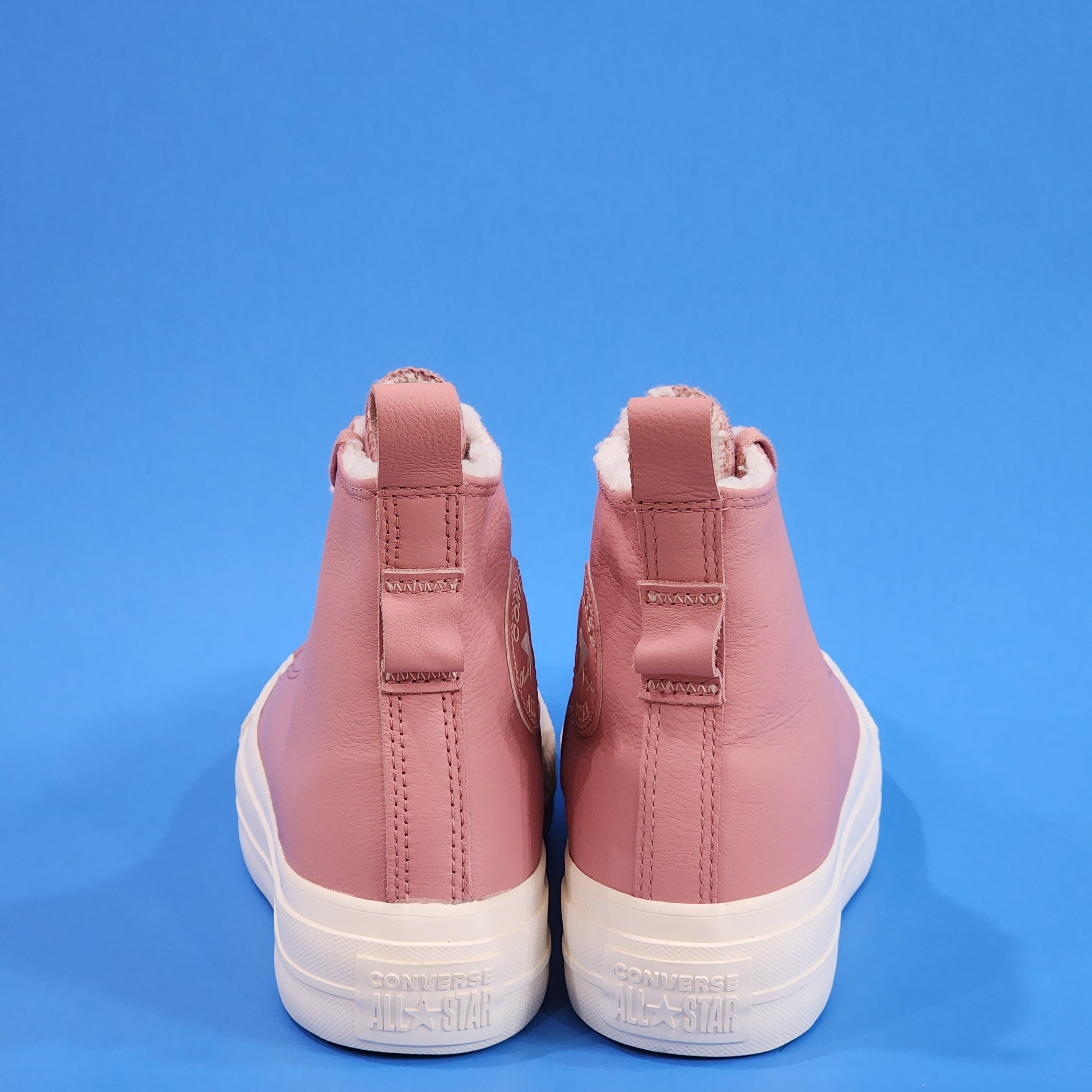 Converse CTAS Hi Lift Lined Leather Rust Pink Platform Sneakers A04256C NWT