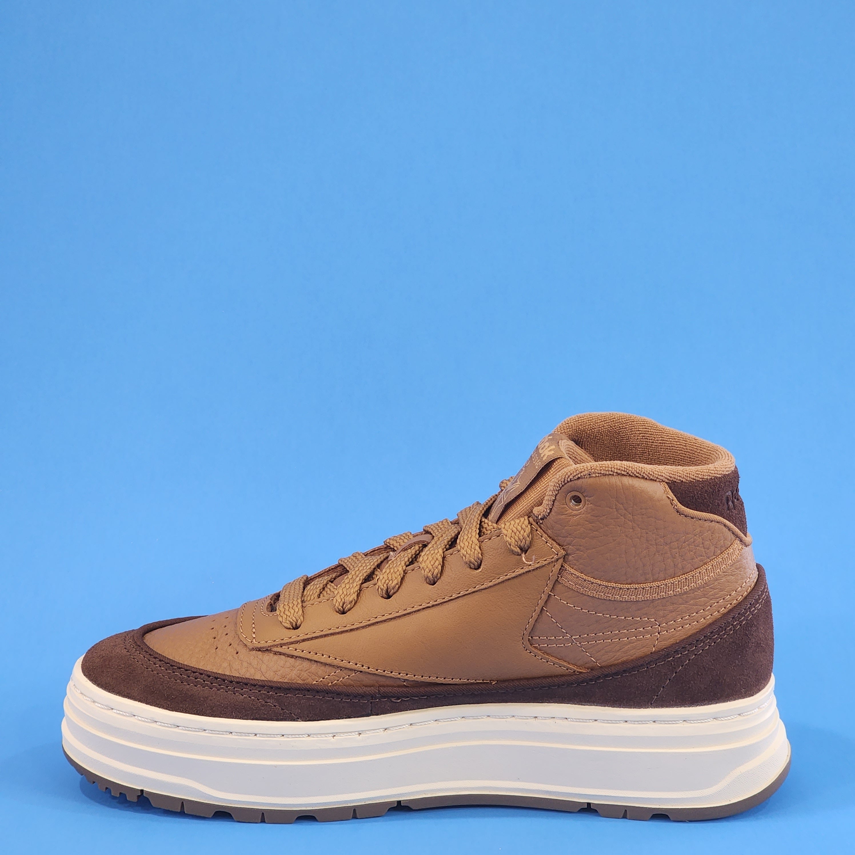 Reebok Club C Geo Mid Wild Brown Luxe Suede Women's Sneakers GZ2235 NWT