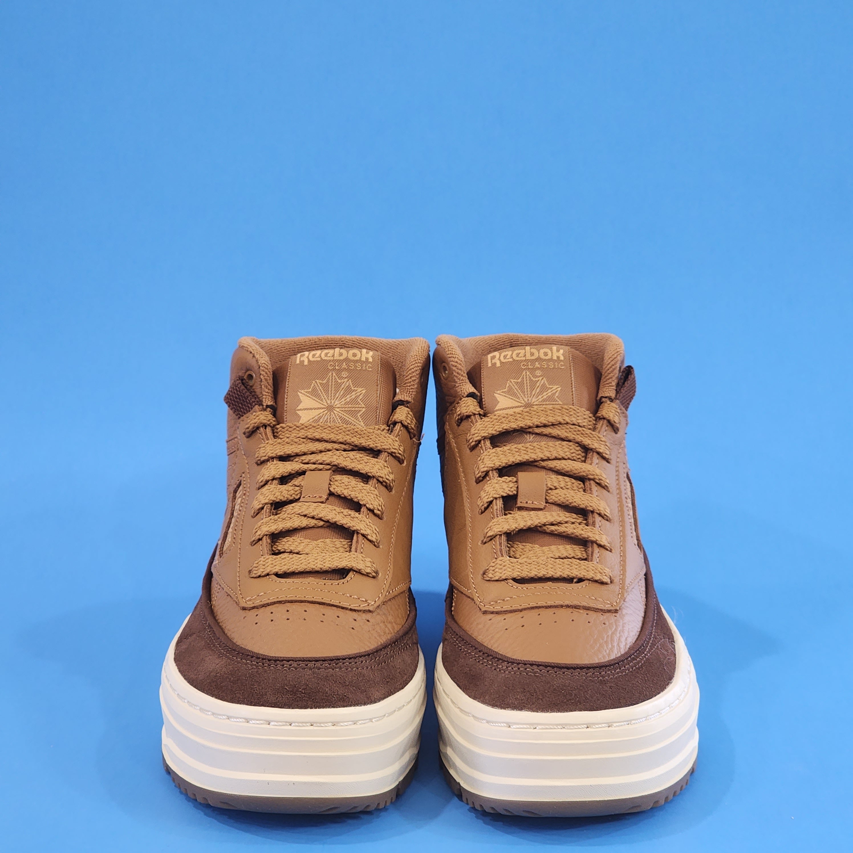 Reebok Club C Geo Mid Wild Brown Luxe Suede Women's Sneakers GZ2235 NWT