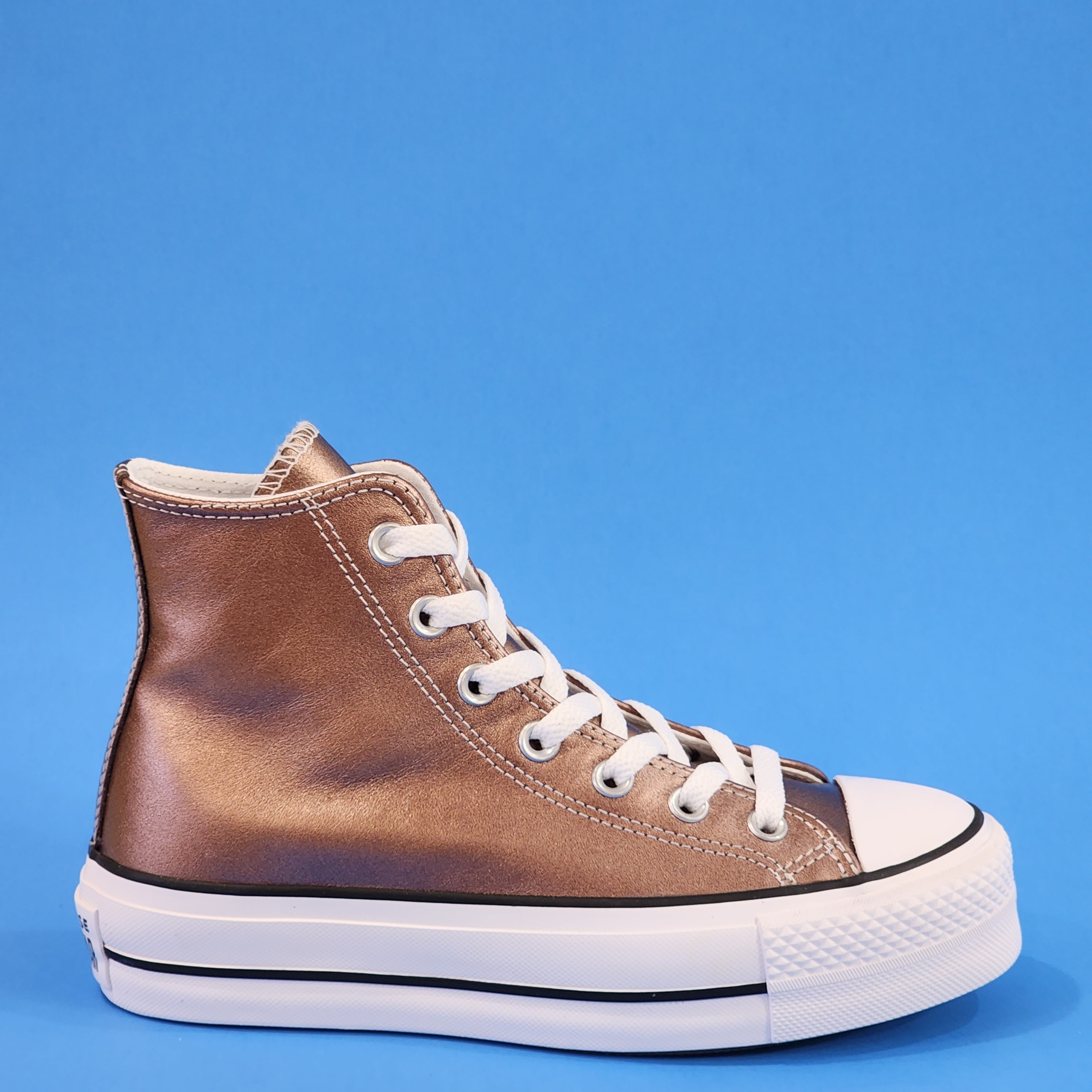 Converse CTAS Hi Lift Saddle Brown/White/Black Women's Platform Sneakers A06176C
