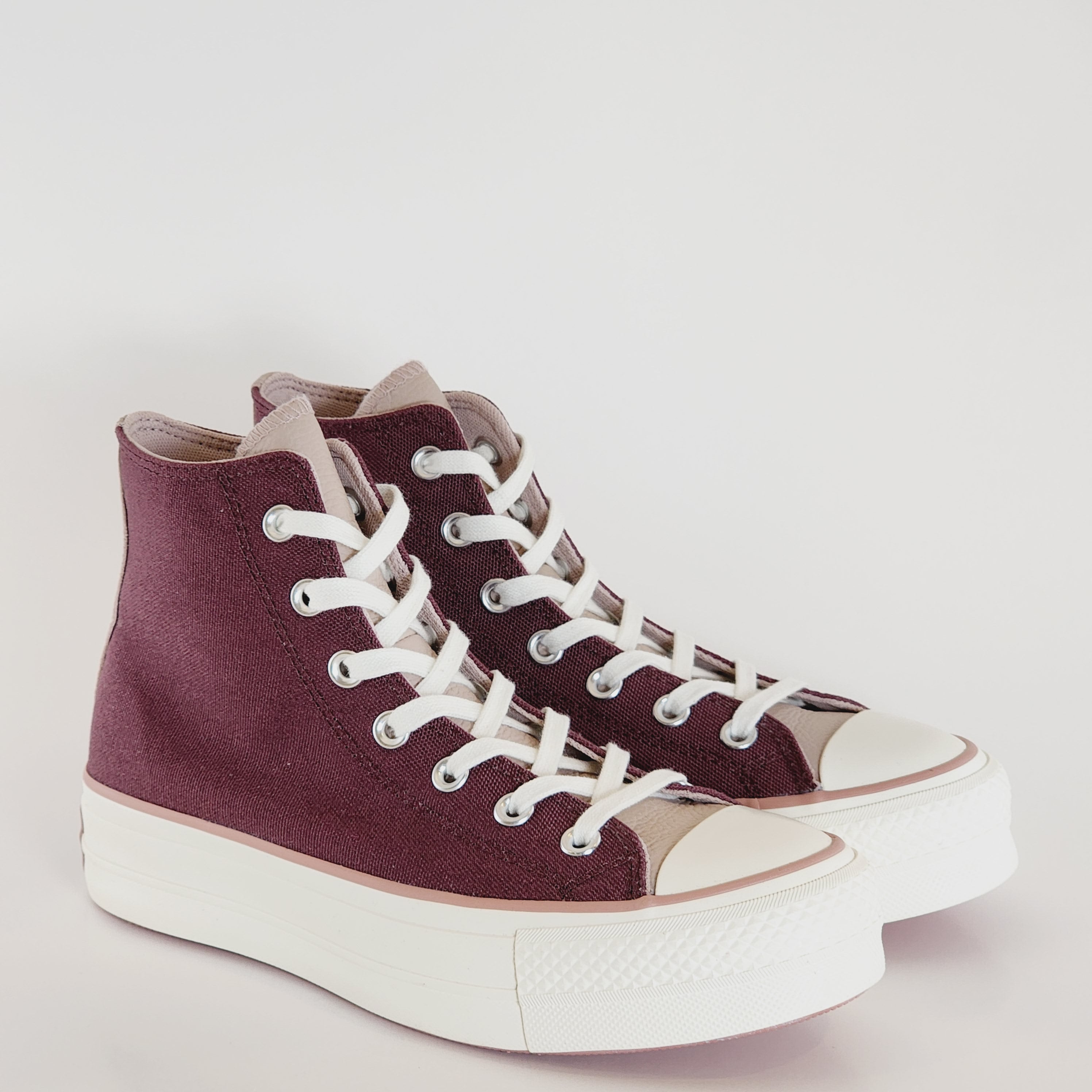 Converse CTAS Hi Lift Dark Wine/Stone Mauve Women's Platform Sneaker A03721C NWT