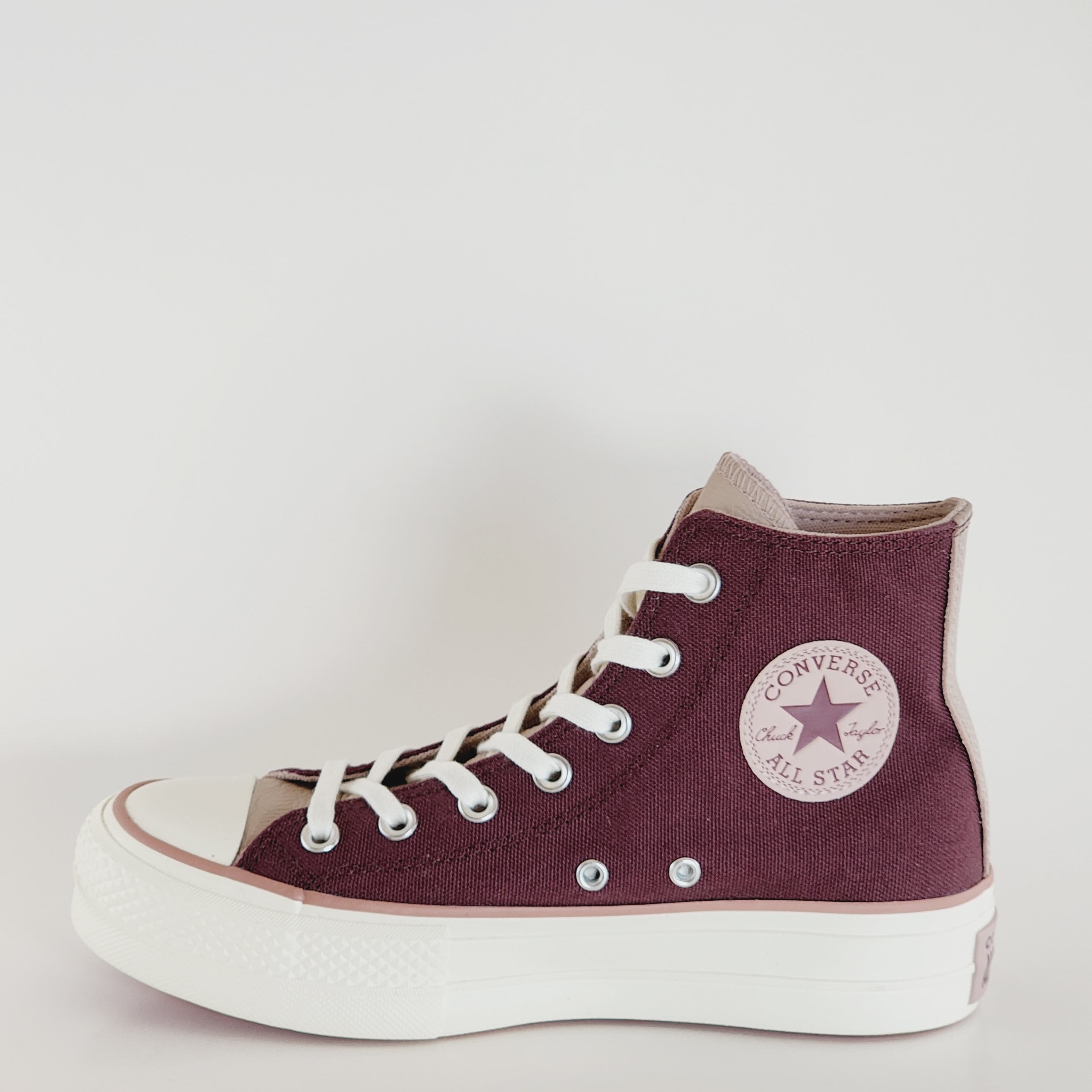 Converse CTAS Hi Lift Dark Wine/Stone Mauve Women's Platform Sneaker A03721C NWT