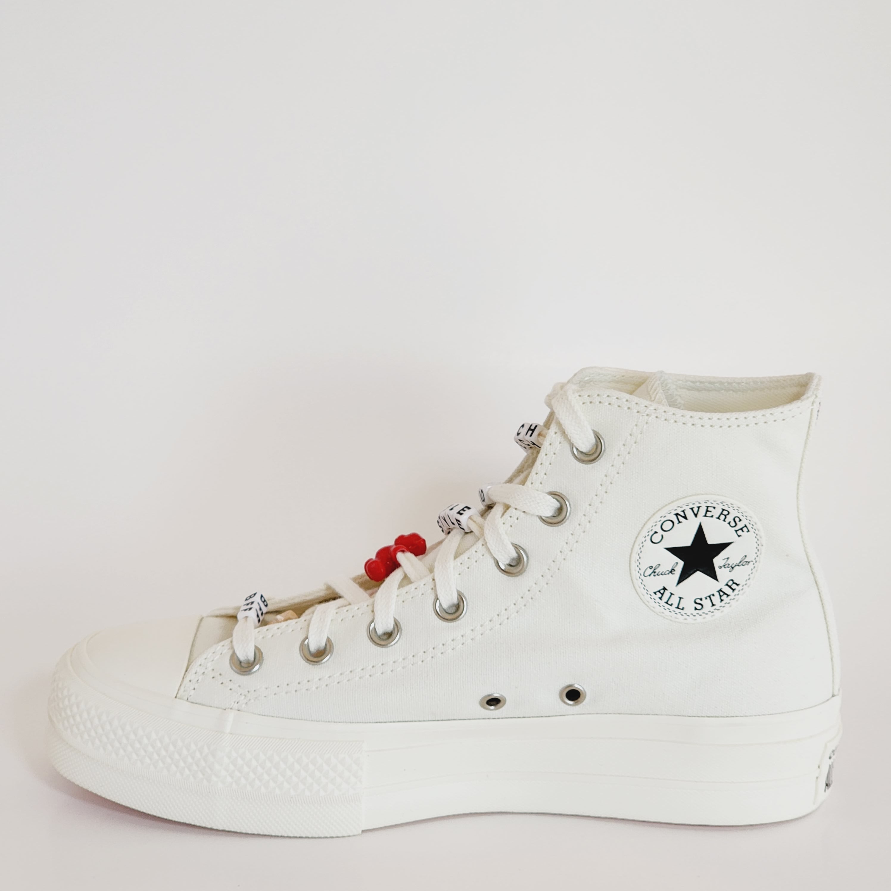 Converse CTAS Hi Lift DIY Beads Egret Women's Platform Sneakers A06096C NWT