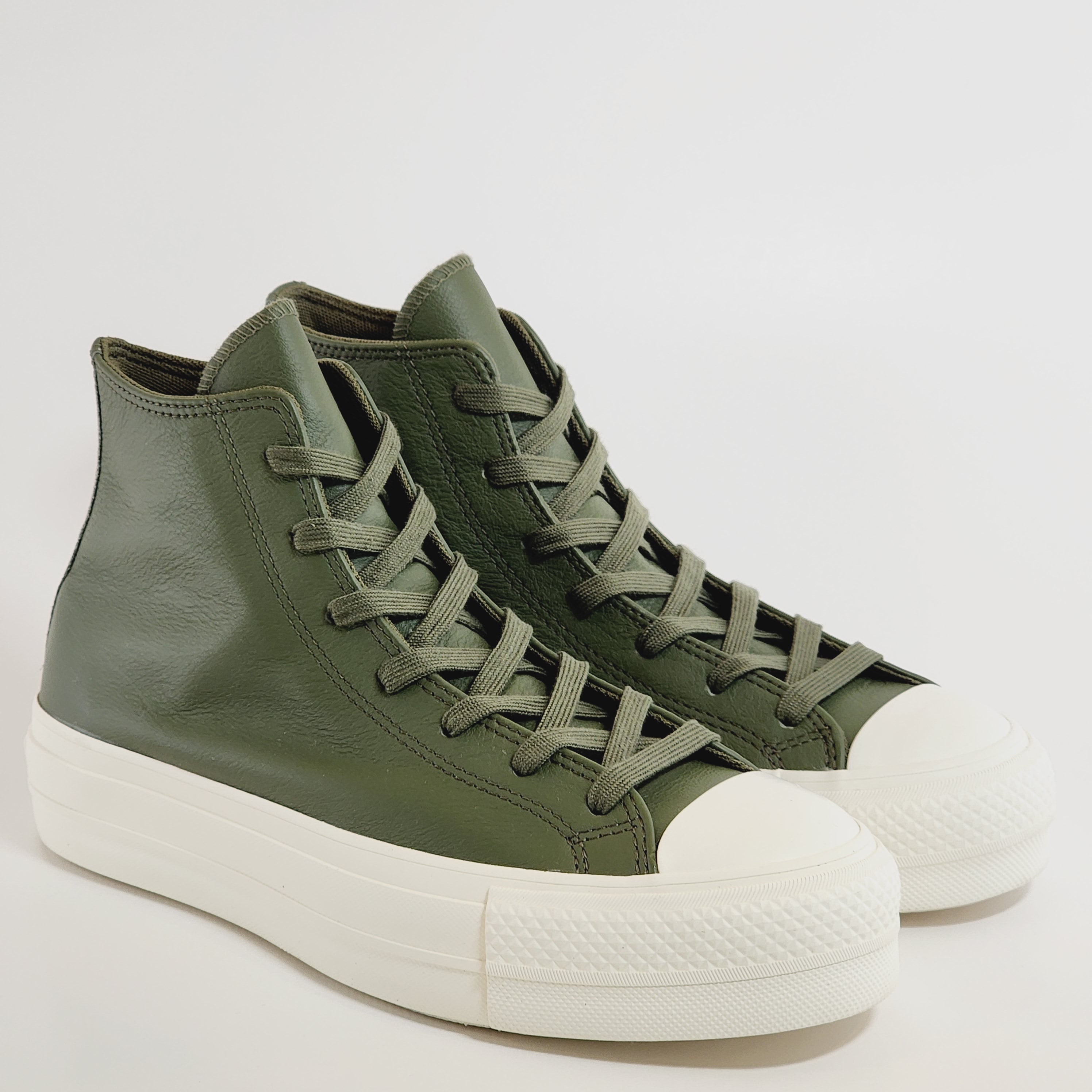 Converse CTAS Hi Lift Utility Green Leather Women's Platform Sneaker A07131C NWT