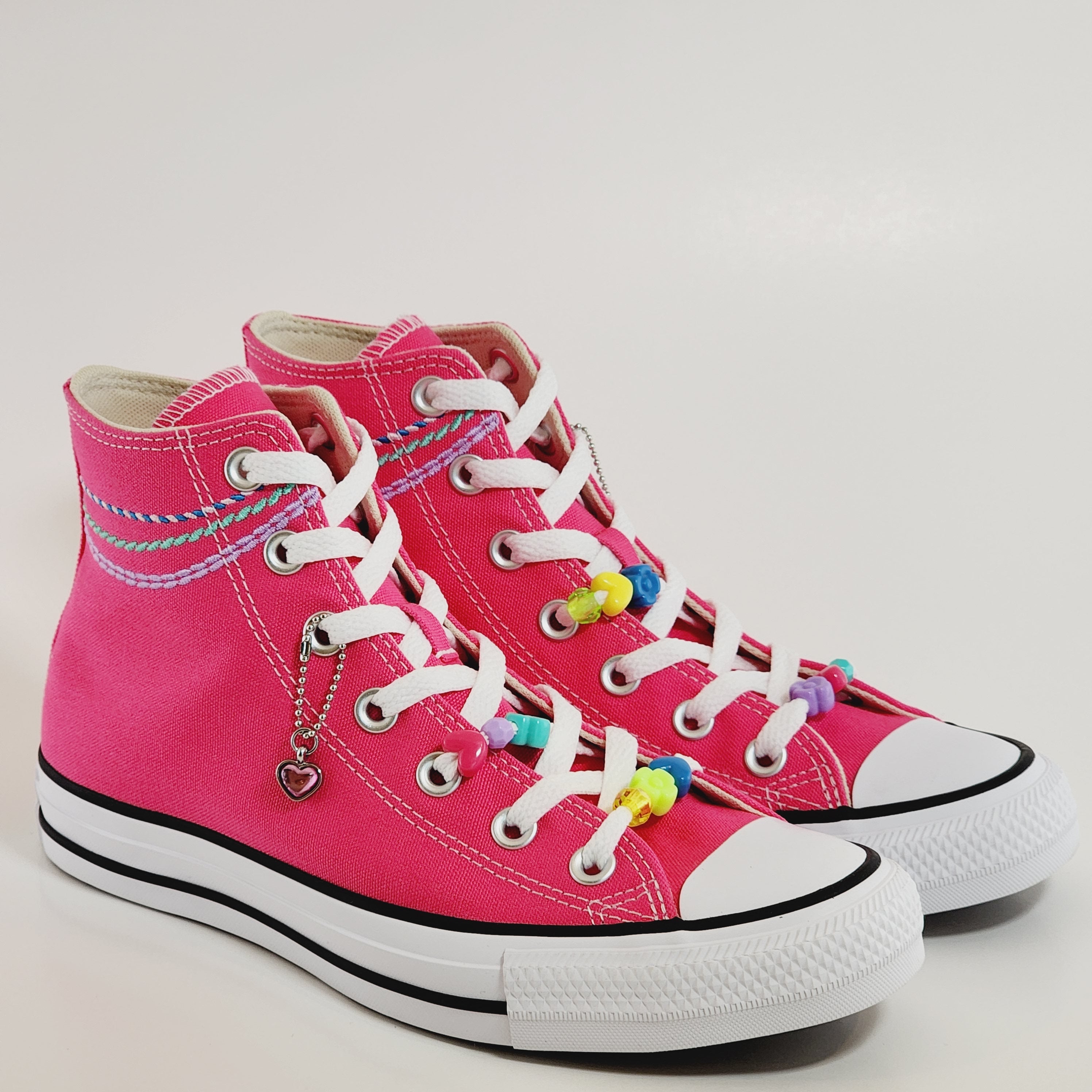 Converse CTAS Hi Embroidered Bracelet Astral Pink Women's Sneakers A06842F NWT