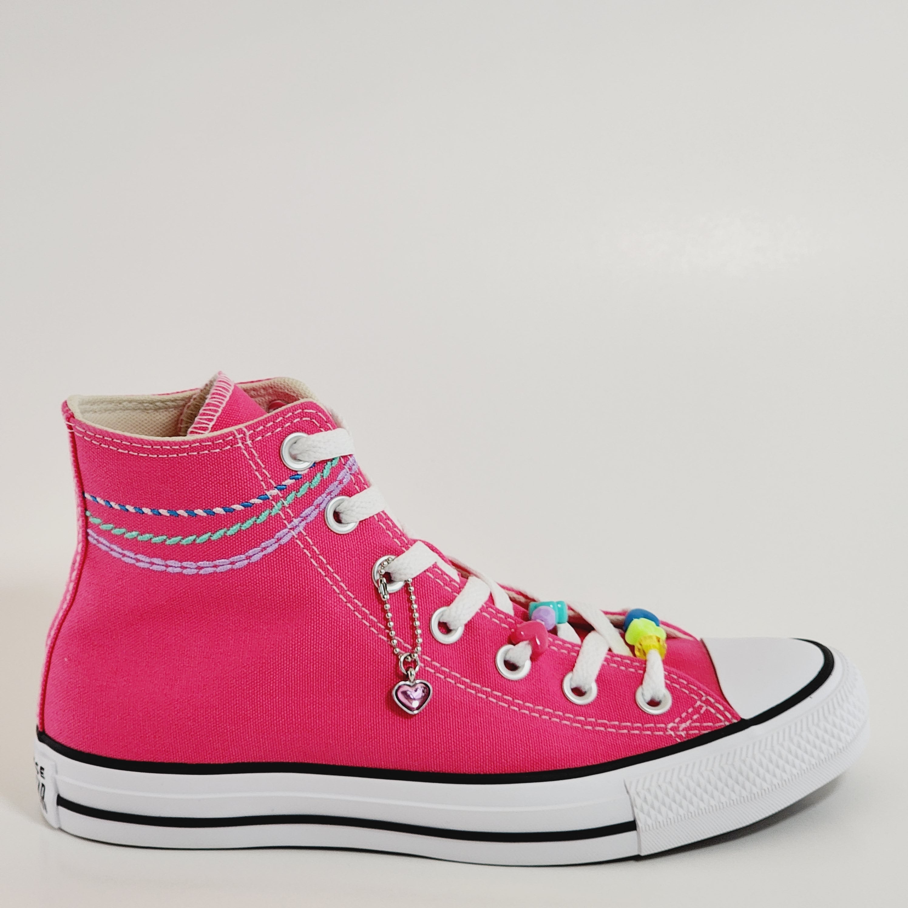 Converse CTAS Hi Embroidered Bracelet Astral Pink Women's Sneakers A06842F NWT