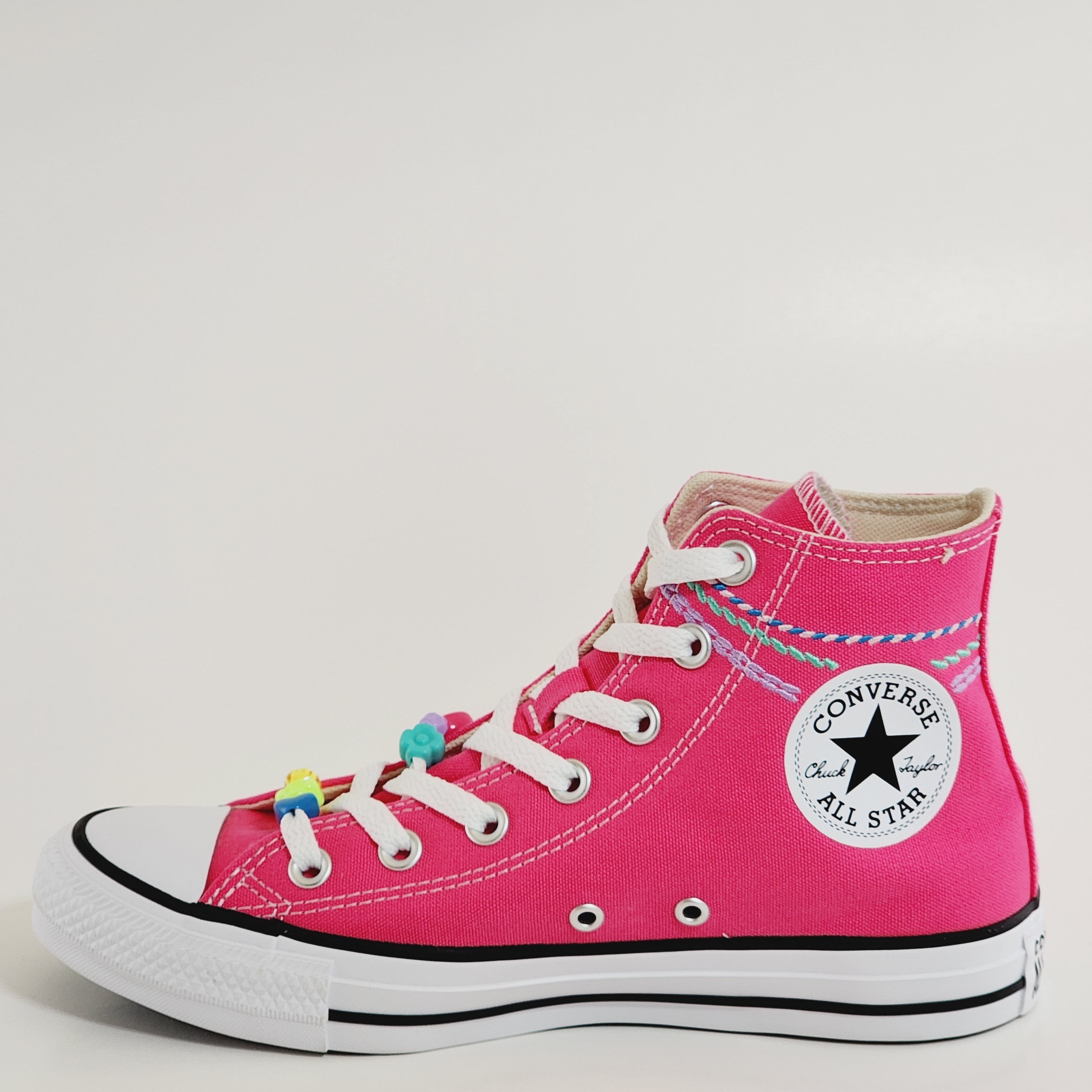 Converse CTAS Hi Embroidered Bracelet Astral Pink Women's Sneakers A06842F NWT