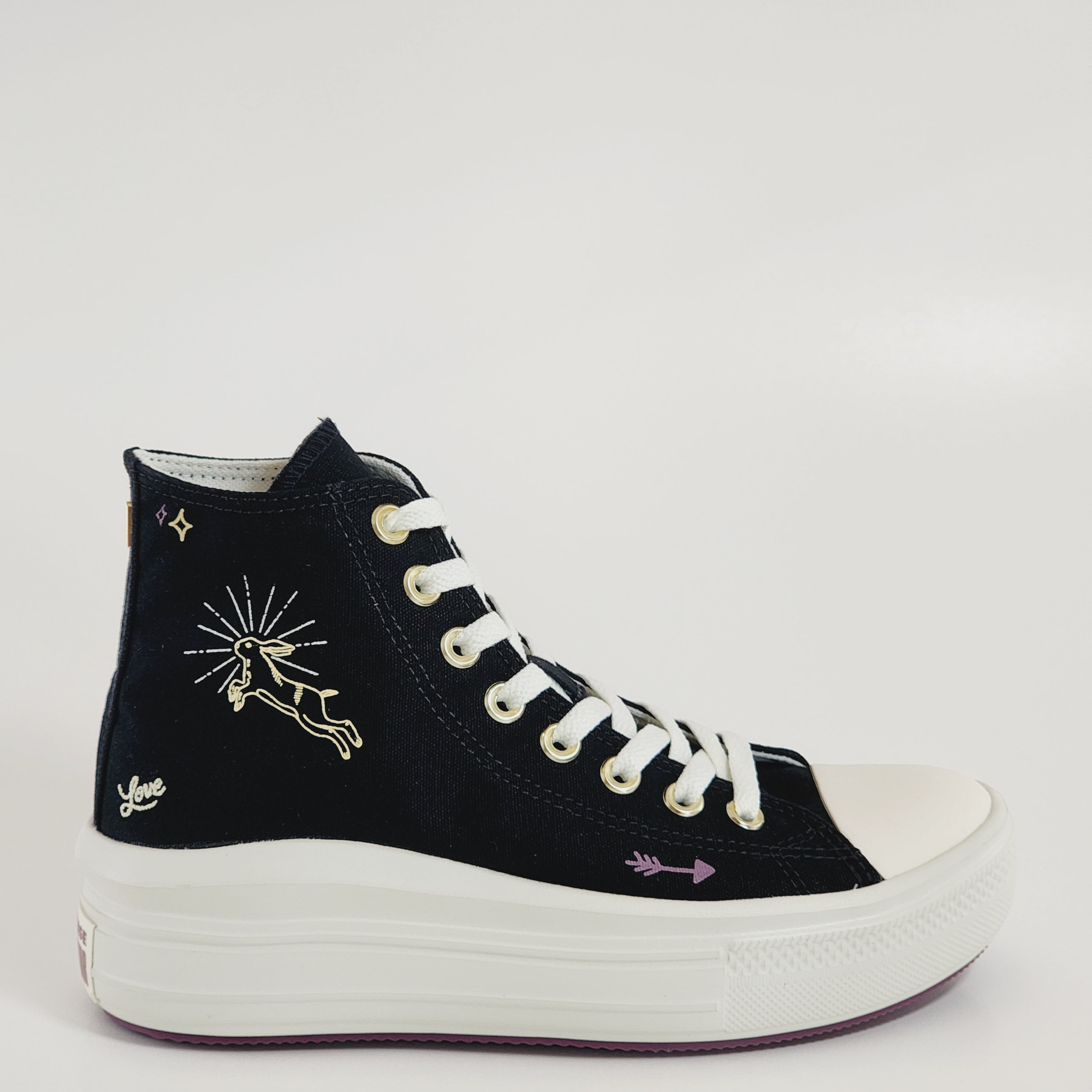 Converse CTAS Move Hi Tiny Tattoos Canvas Women's Platform Sneakers A07136C NWT