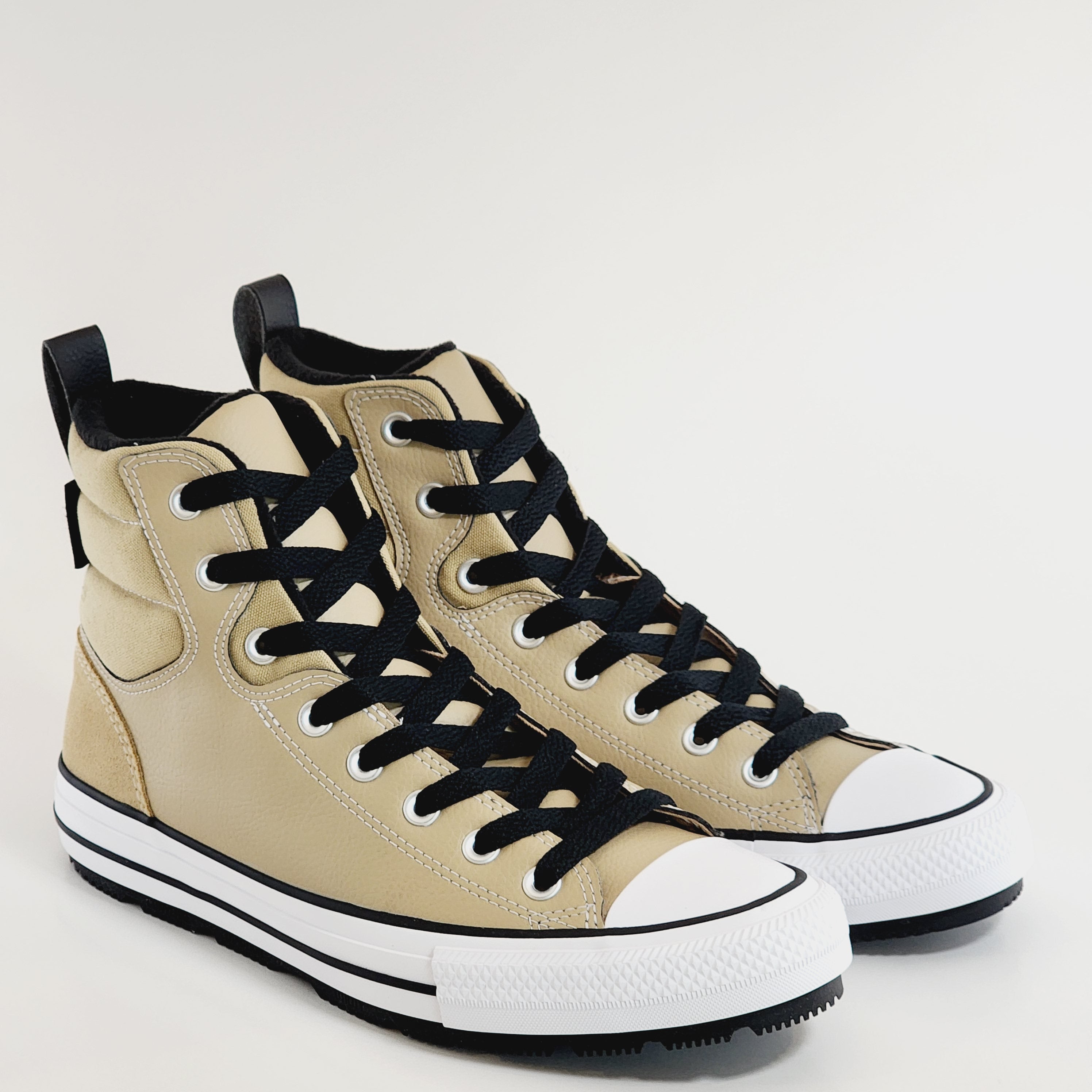 Converse CTAS Hi Berkshire Boot Nomad Khaki/Black Leather Sneakers A04475C NWT