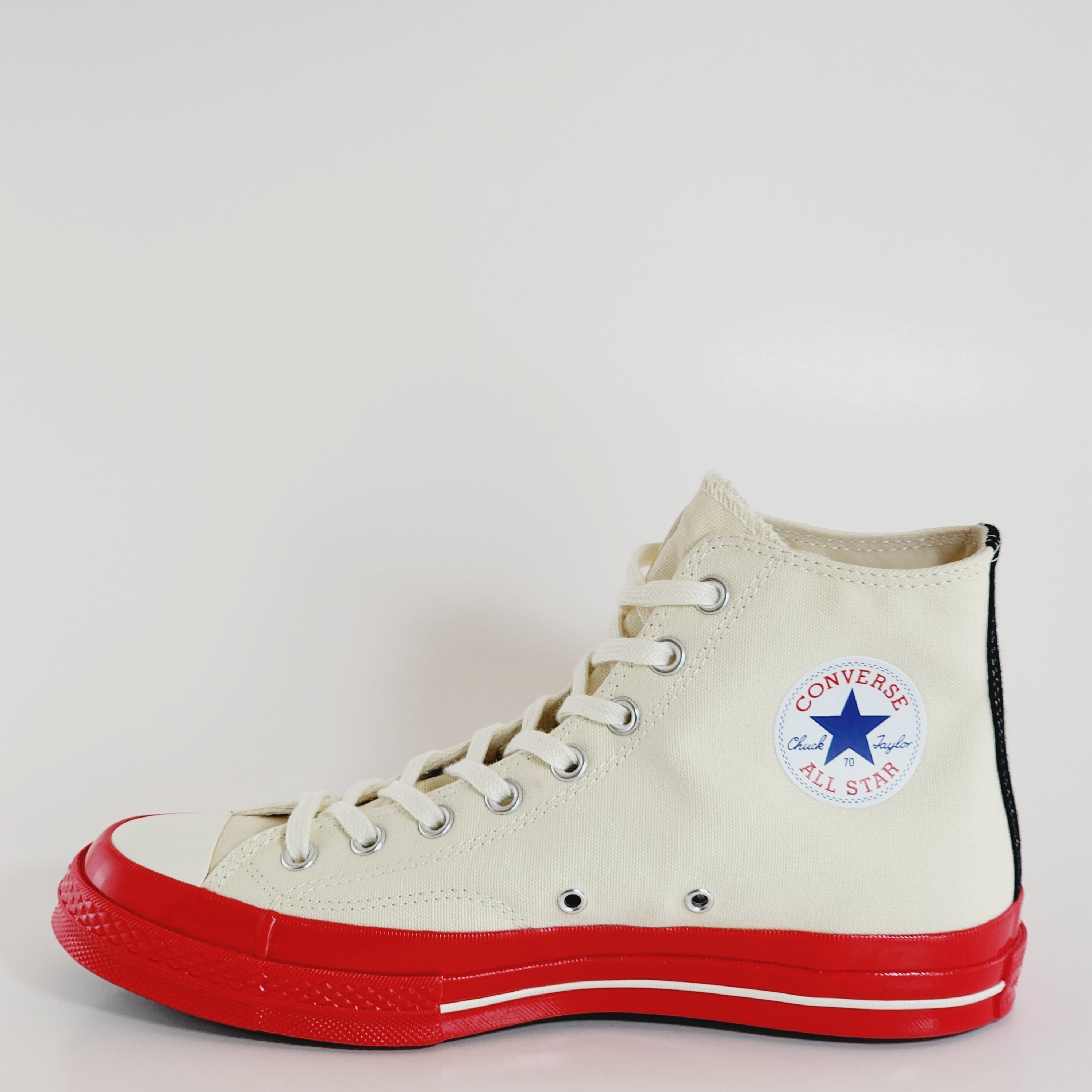 Converse x Comme des Garçons PLAY Chuck 70 Hi Pristine/Red/Egret Sneaker A01794C