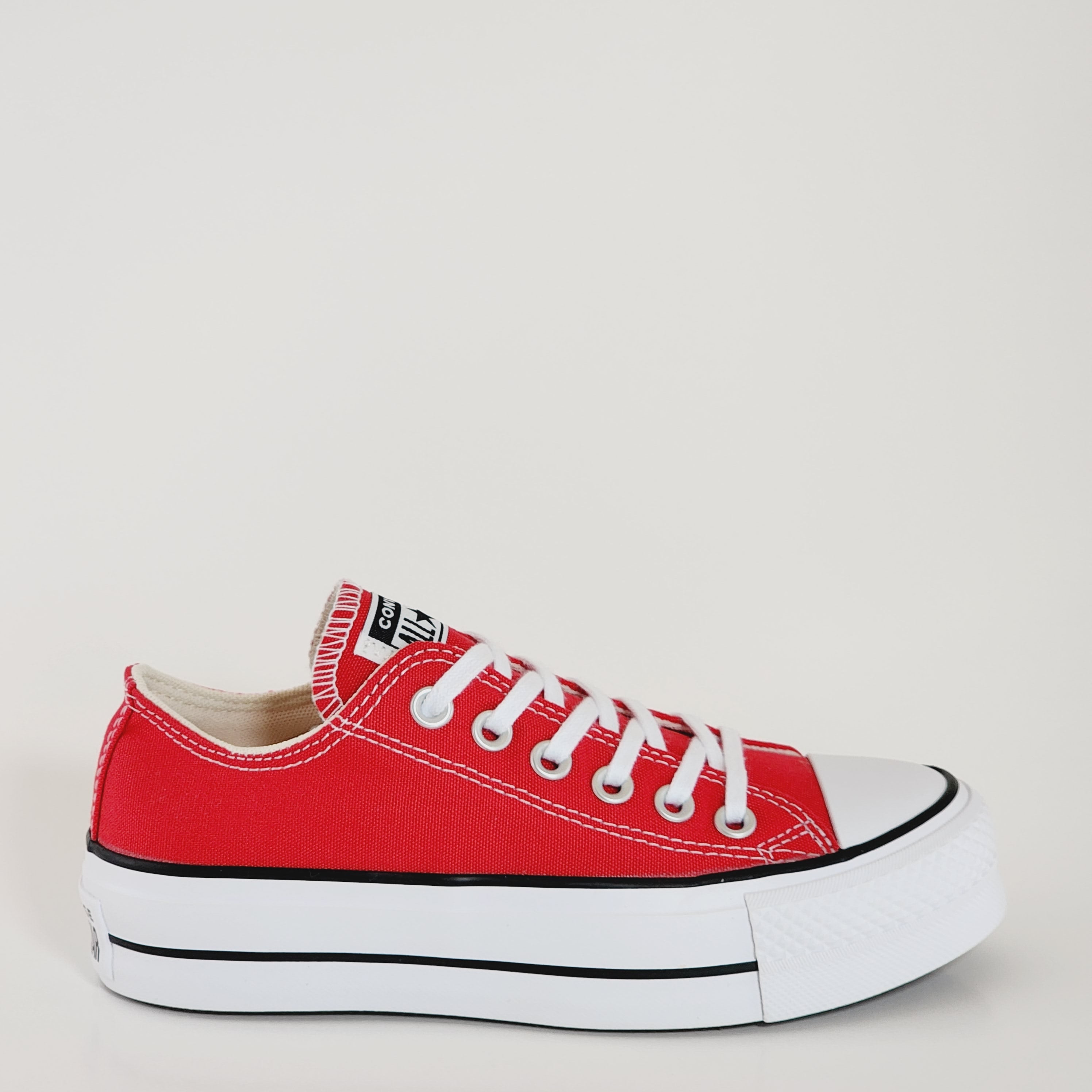 Converse CTAS Lift Ox Red Black Egret Canvas Platform Sneakers A06839C