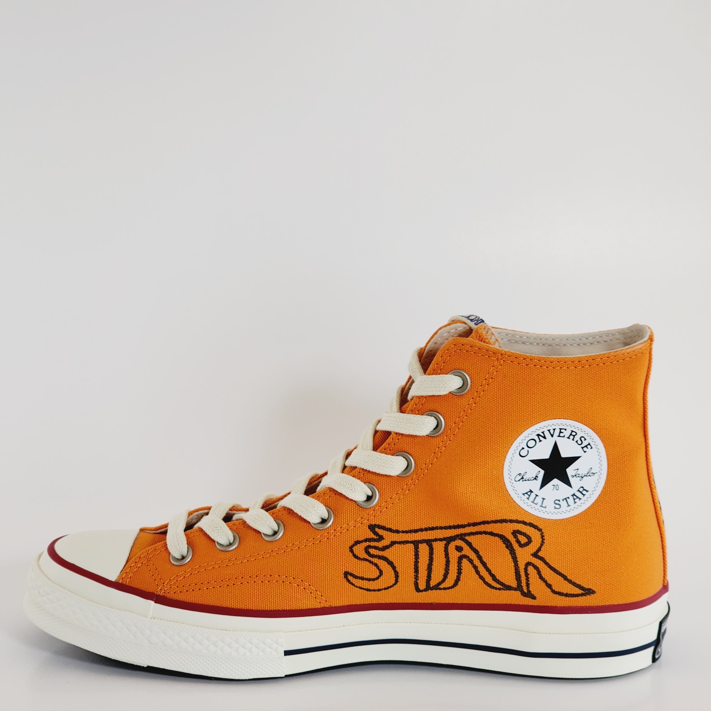 Converse X Come Tees Chuck 70 'Star Light Path' Sun Orange Sneakers A01762C NWT