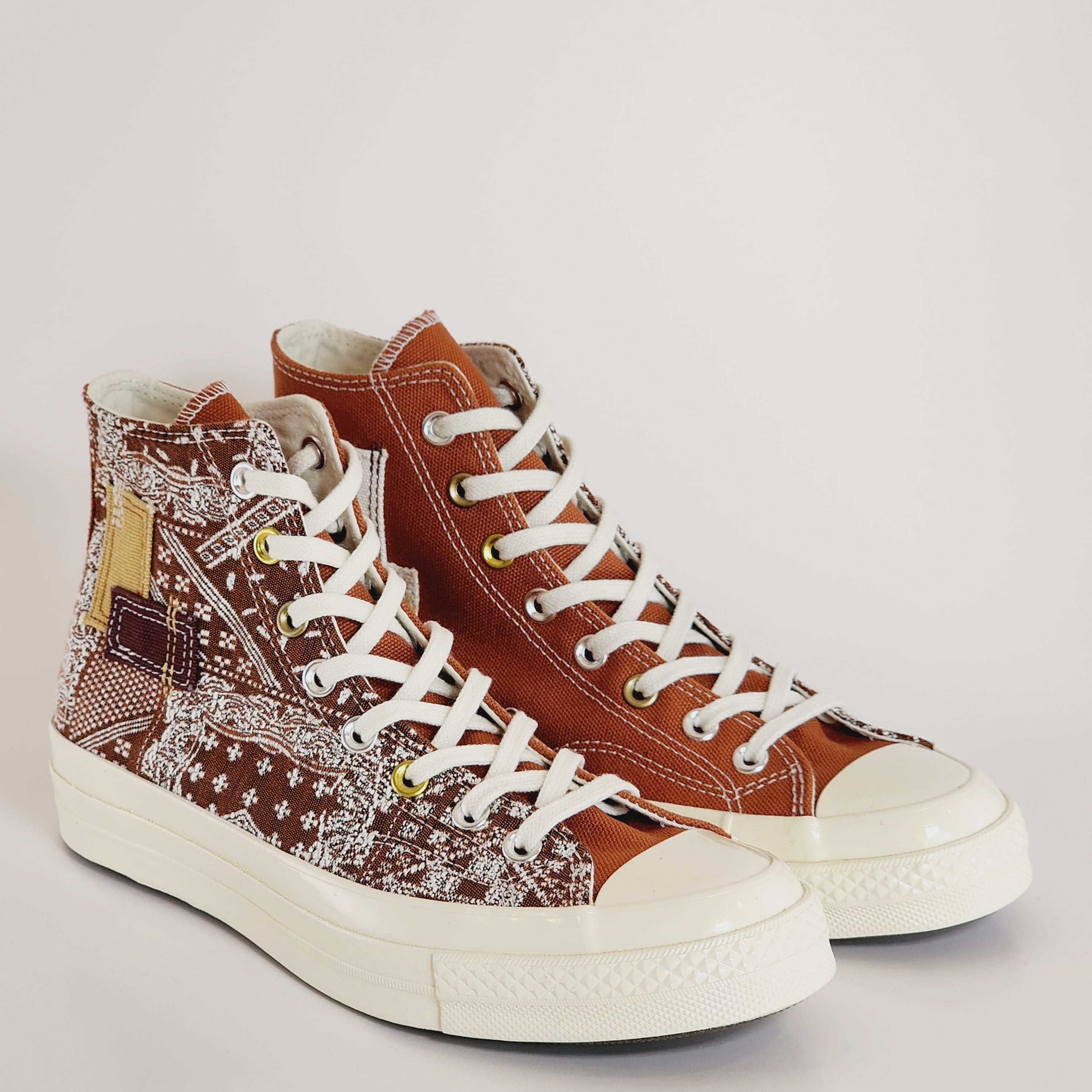 Converse Chuck 70 Hi Patchwork 'Tawny Owl' Canvas Unisex Sneakers A05205C NWT