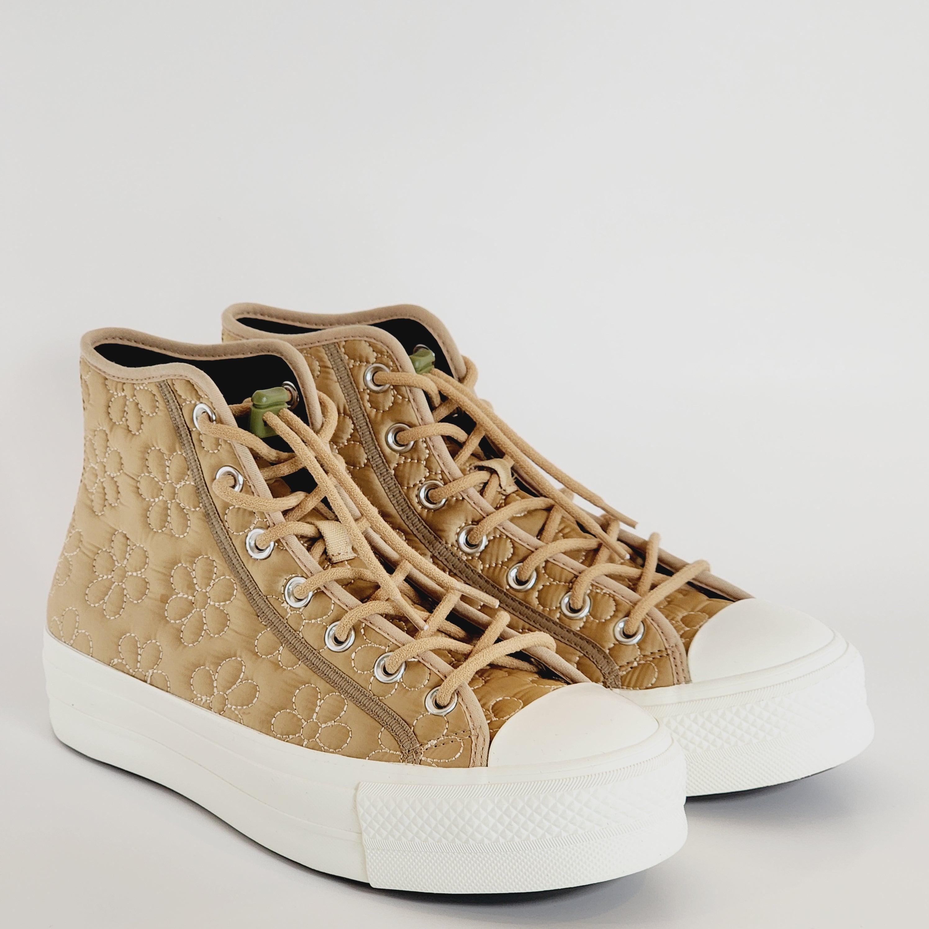 Converse CTAS Lift Hi Quilted Epic Dune Women's Platform Sneakers A08721C NWT