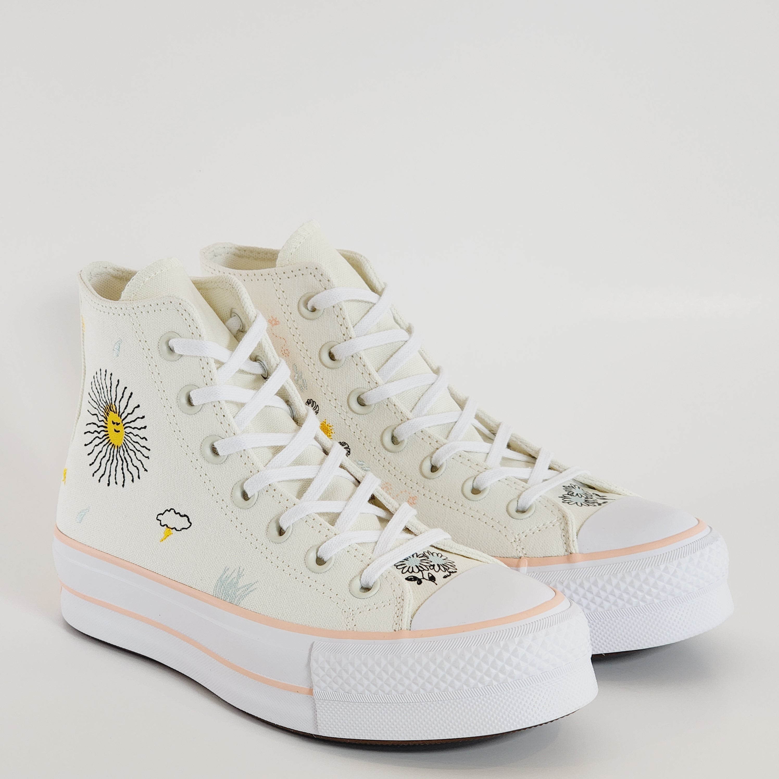 Converse CTAS Hi Lift Floral Embroidery Women's Platform Sneakers A03516C NWT