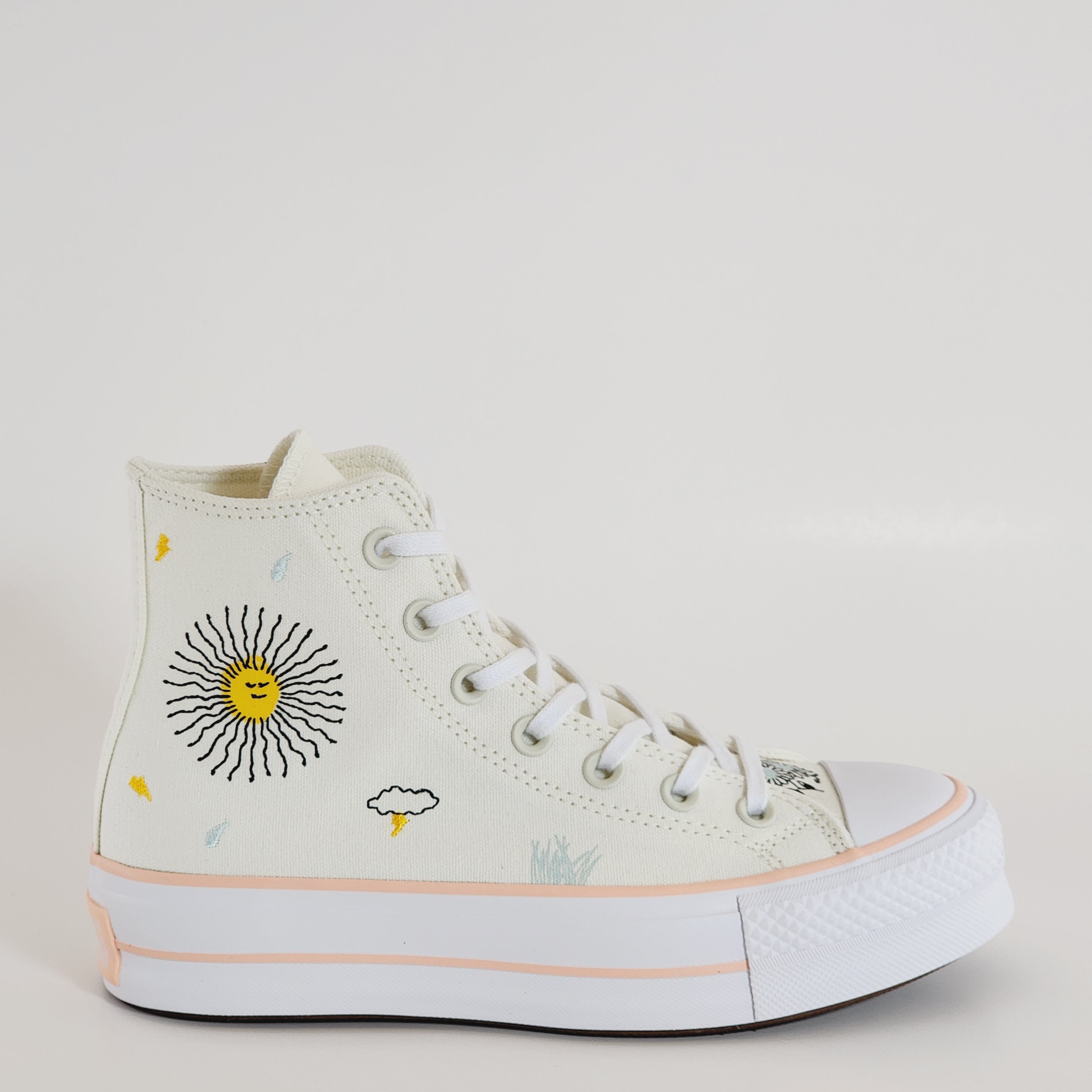 Converse CTAS Hi Lift Floral Embroidery Women's Platform Sneakers A03516C NWT