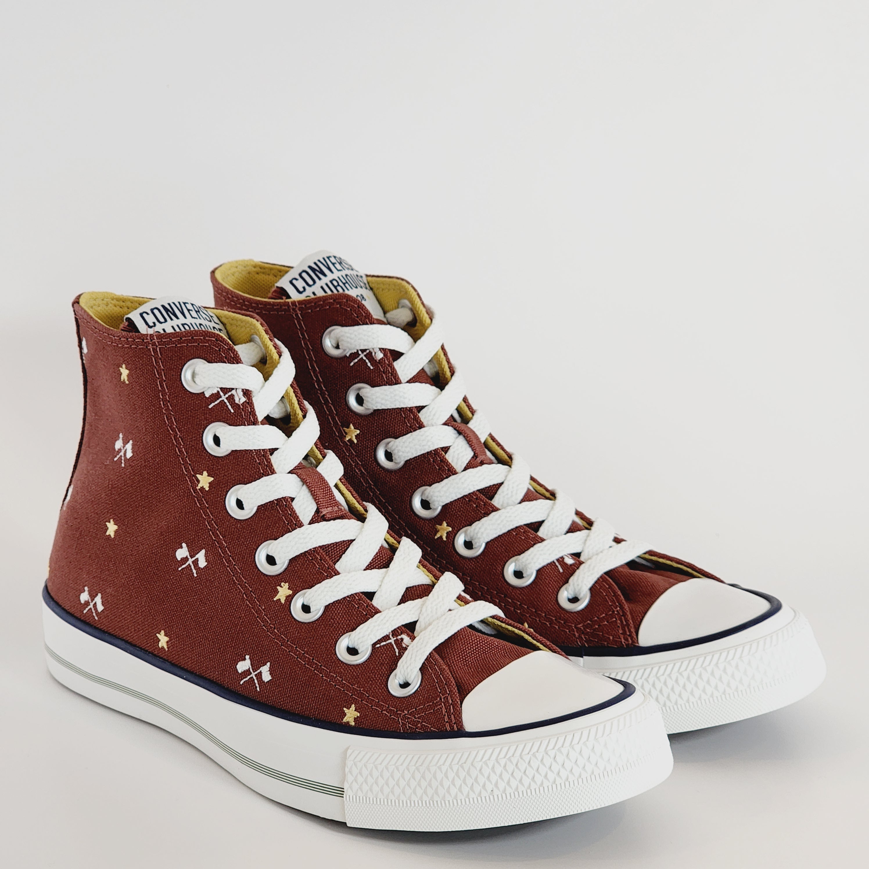 Converse CTAS Hi 'Clubhouse' Red Oak/Egret Classic Canvas Sneakers A03403F NWT