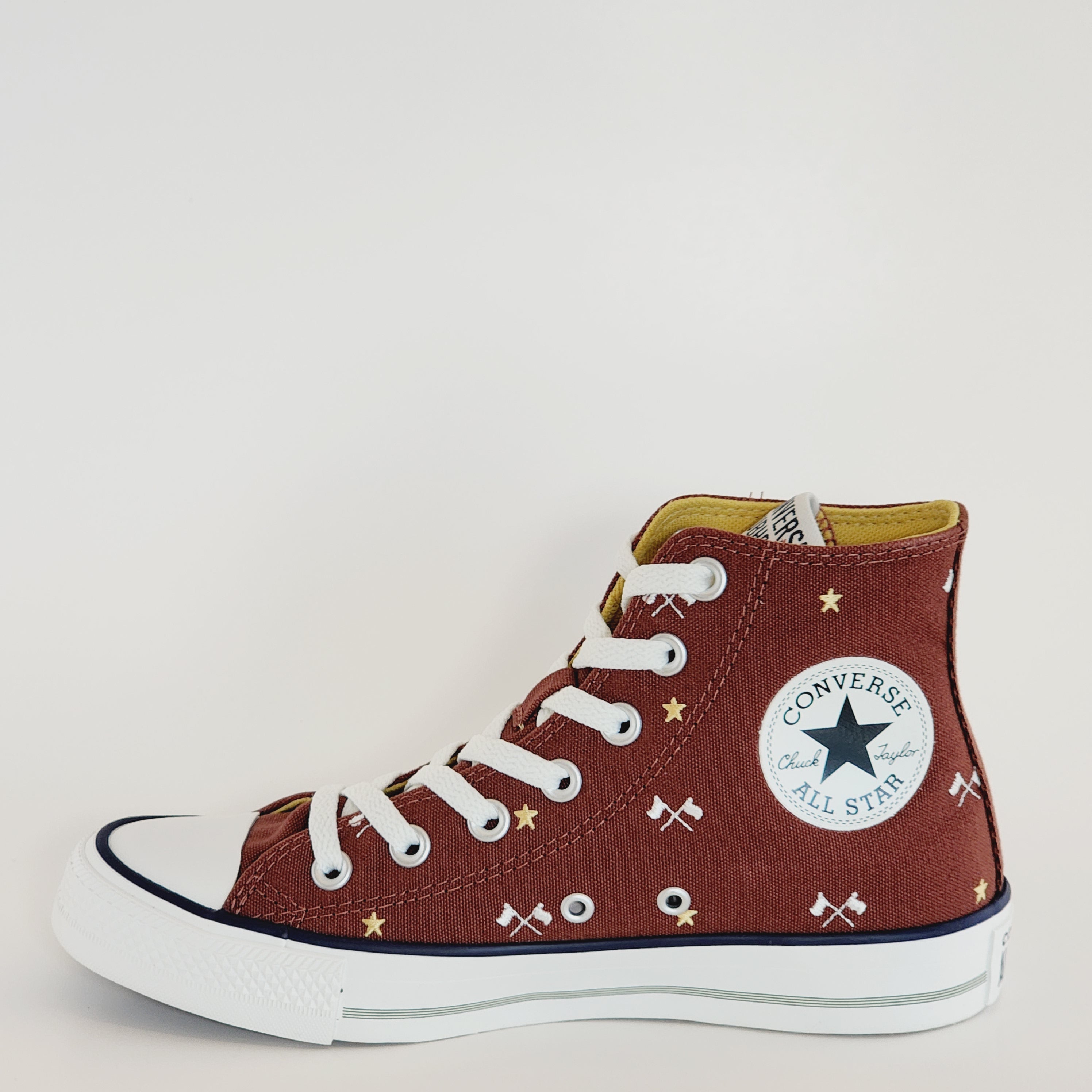 Converse CTAS Hi 'Clubhouse' Red Oak/Egret Classic Canvas Sneakers A03403F NWT