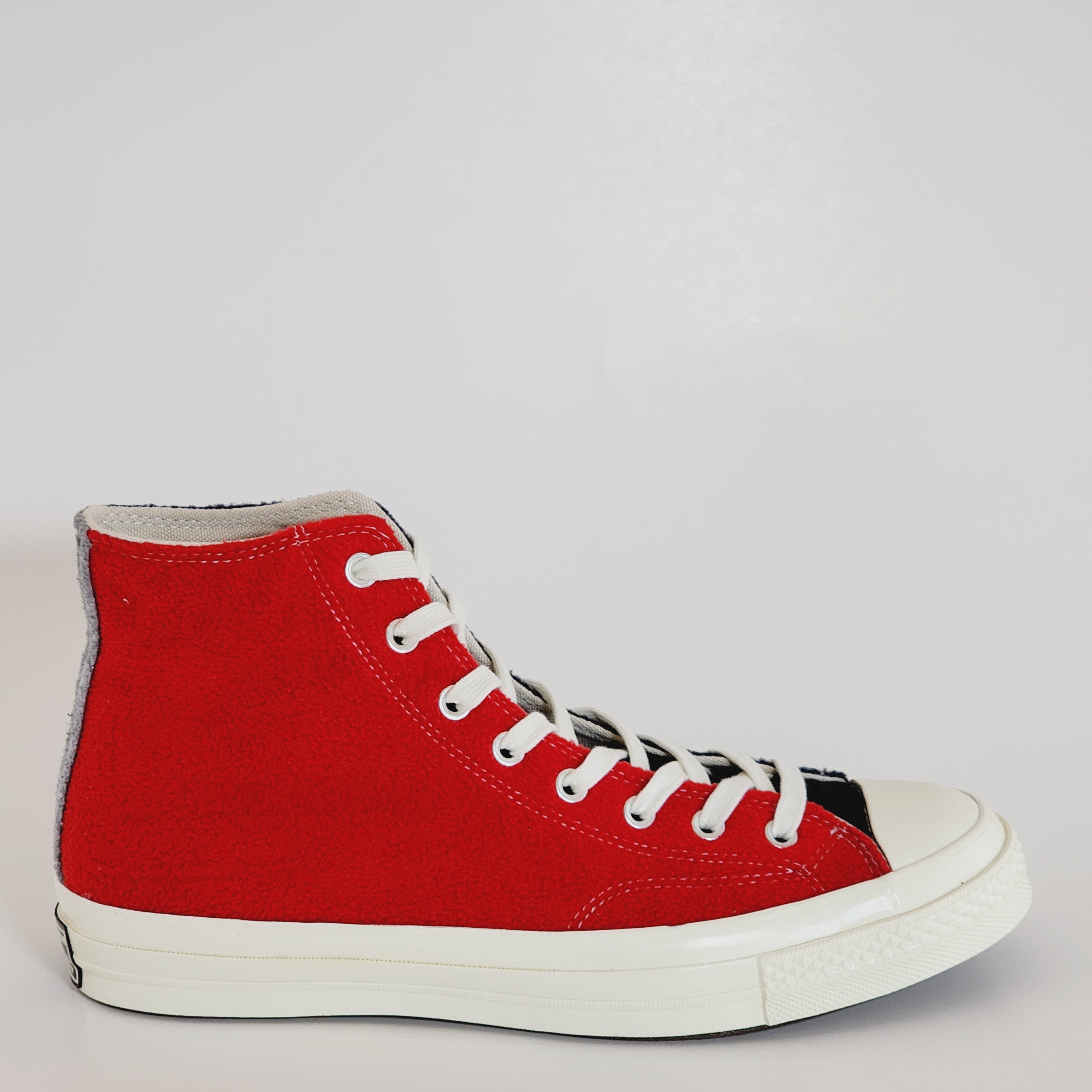 Converse Chuck 70 Hi Upcycle Fleece Red/Blue/Black Unisex Sneakers 172267C NWT