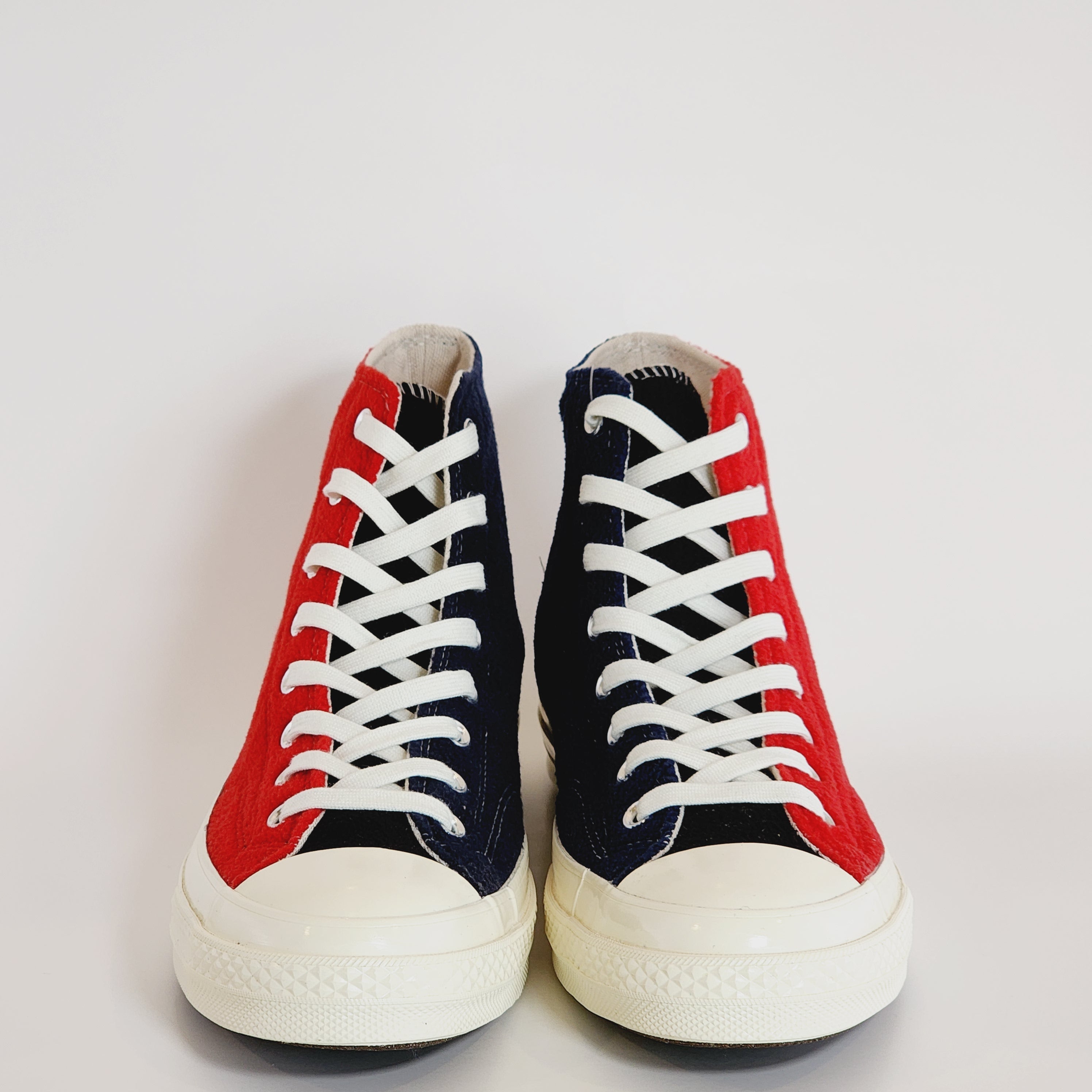 Converse Chuck 70 Hi Upcycle Fleece Red/Blue/Black Unisex Sneakers 172267C NWT