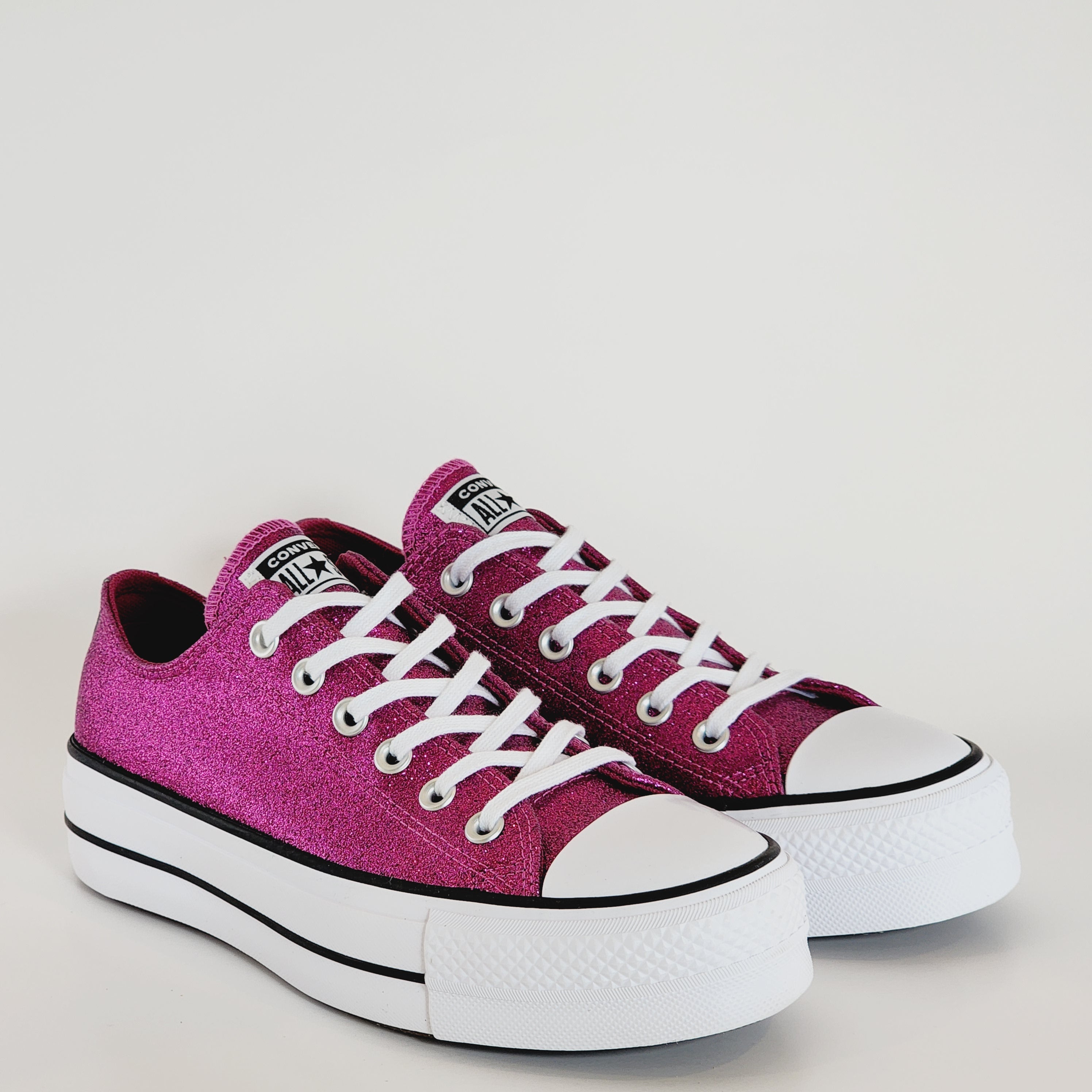 Converse CTAS Lift Ox Sparkle Legend Berry Women's Platform Sneakers A05438C NWT