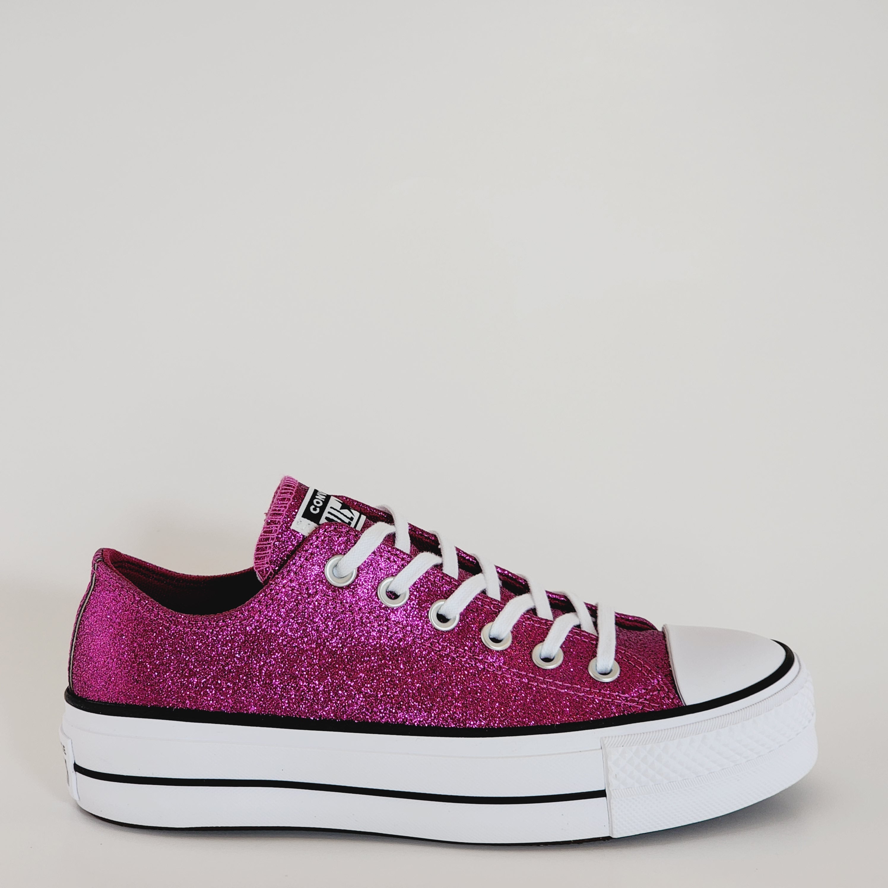 Converse CTAS Lift Ox Sparkle Legend Berry Women's Platform Sneakers A05438C NWT