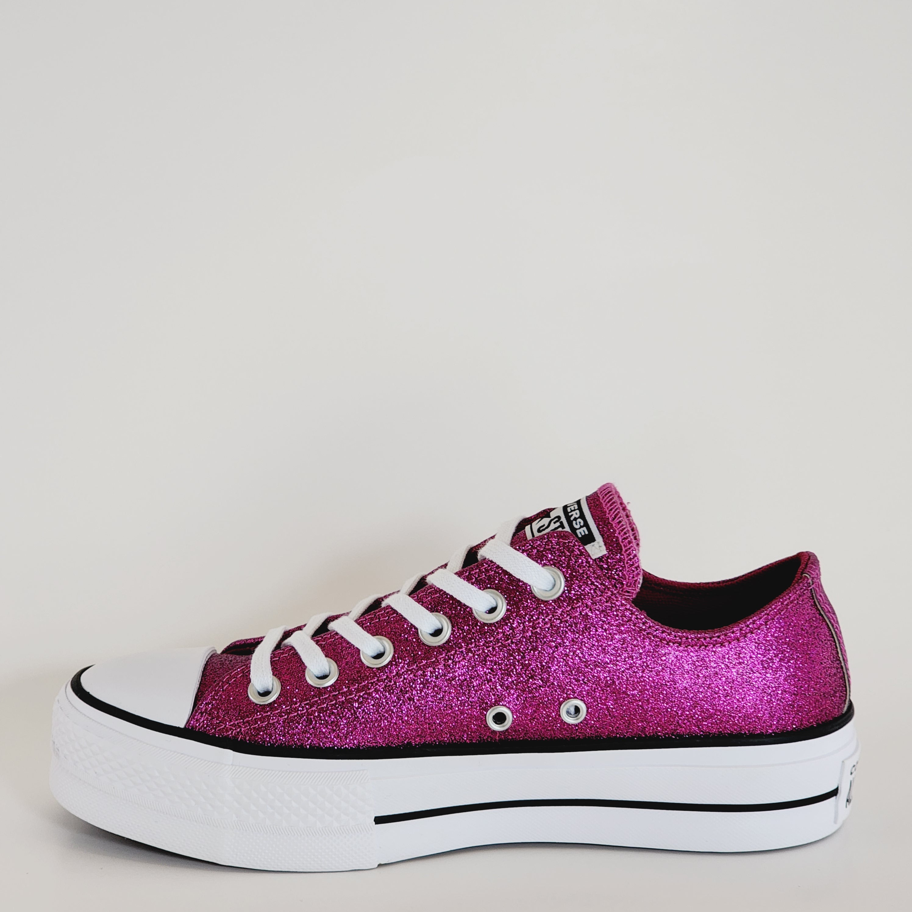 Converse CTAS Lift Ox Sparkle Legend Berry Women's Platform Sneakers A05438C NWT