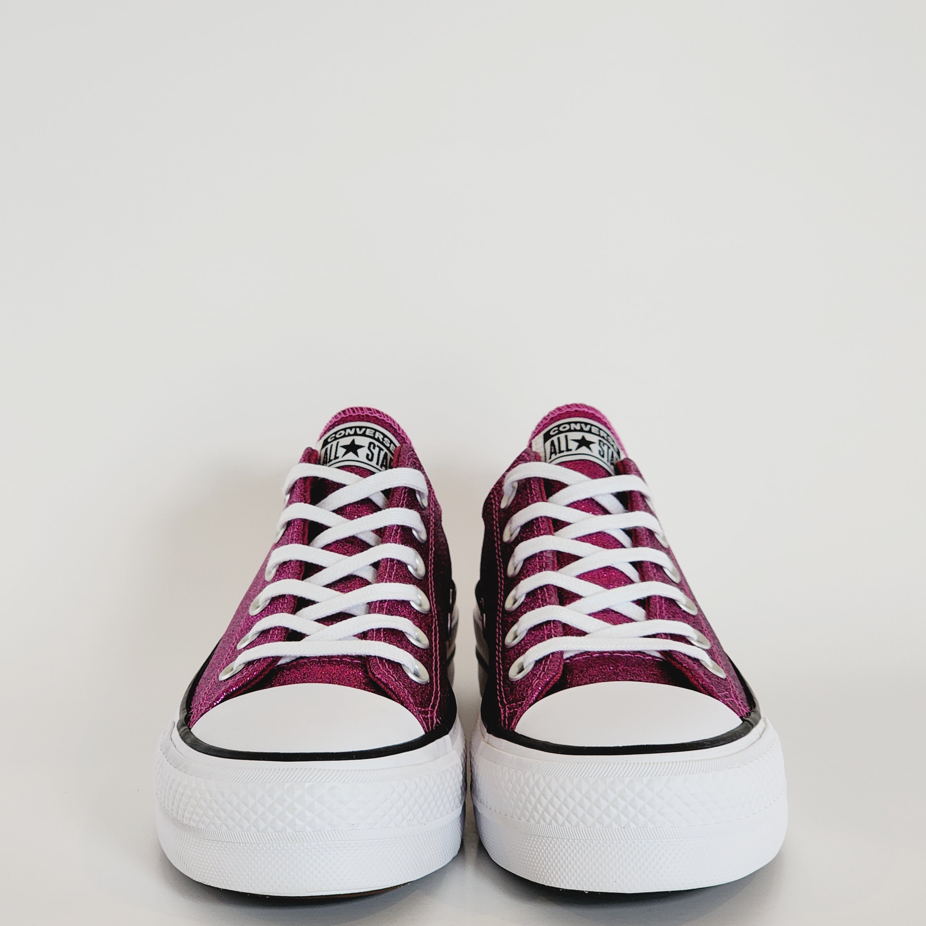 Converse CTAS Lift Ox Sparkle Legend Berry Women's Platform Sneakers A05438C NWT