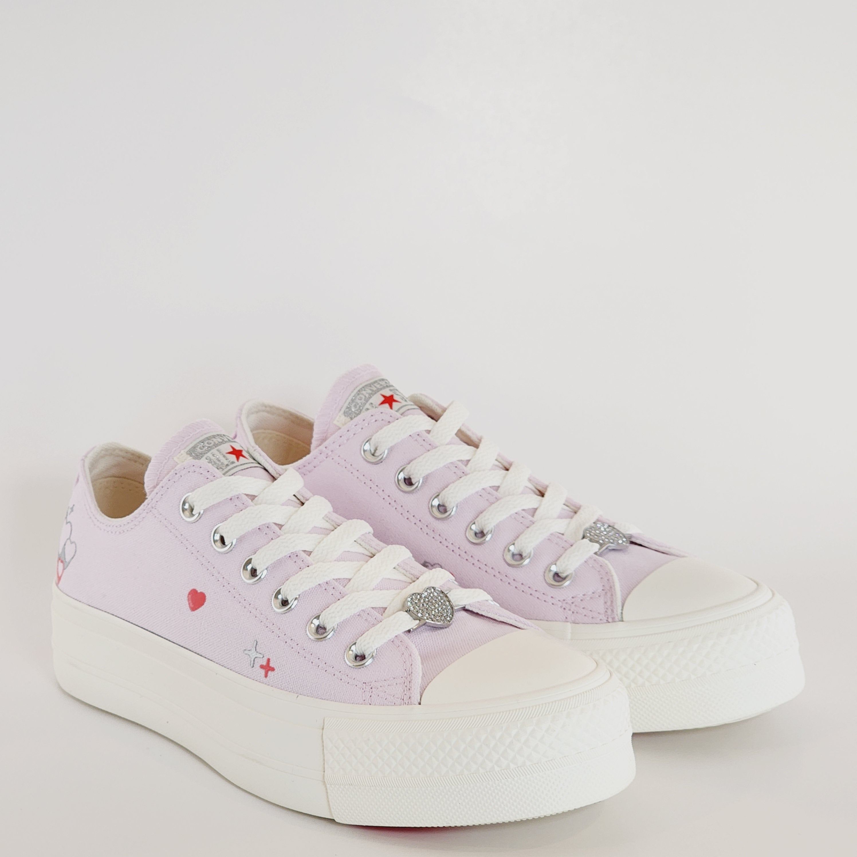 Converse CTAS Lift Ox Y2K Heart Lilac Daze Canvas Platform Sneakers A09115C NWT