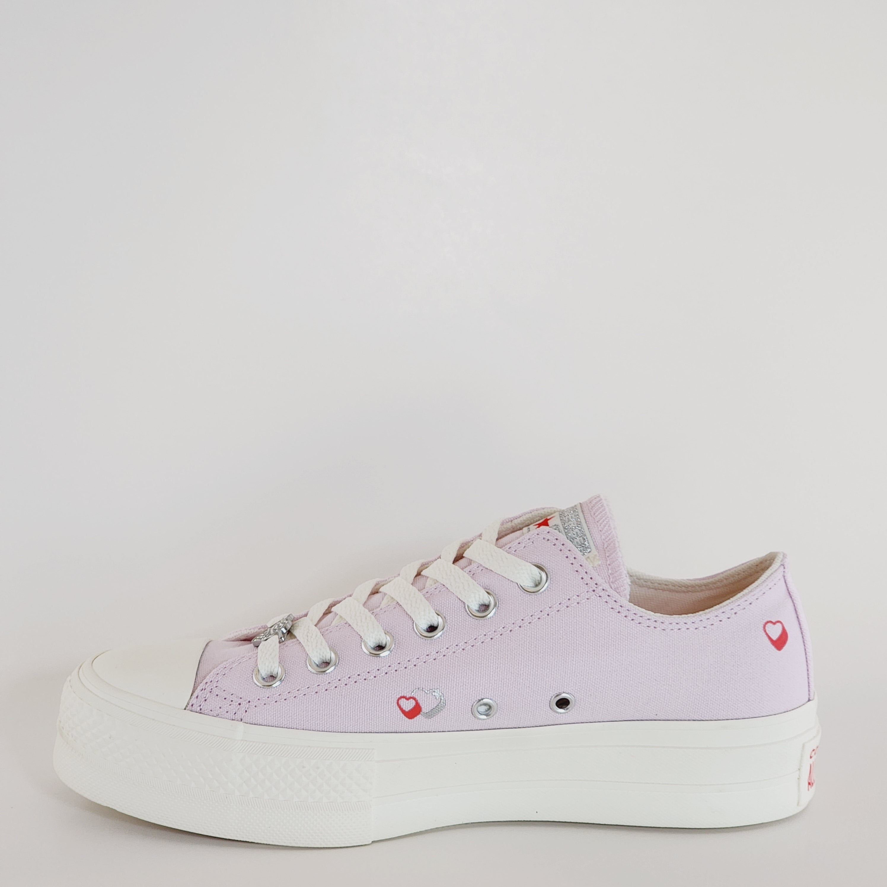 Converse CTAS Lift Ox Y2K Heart Lilac Daze Canvas Platform Sneakers A09115C NWT