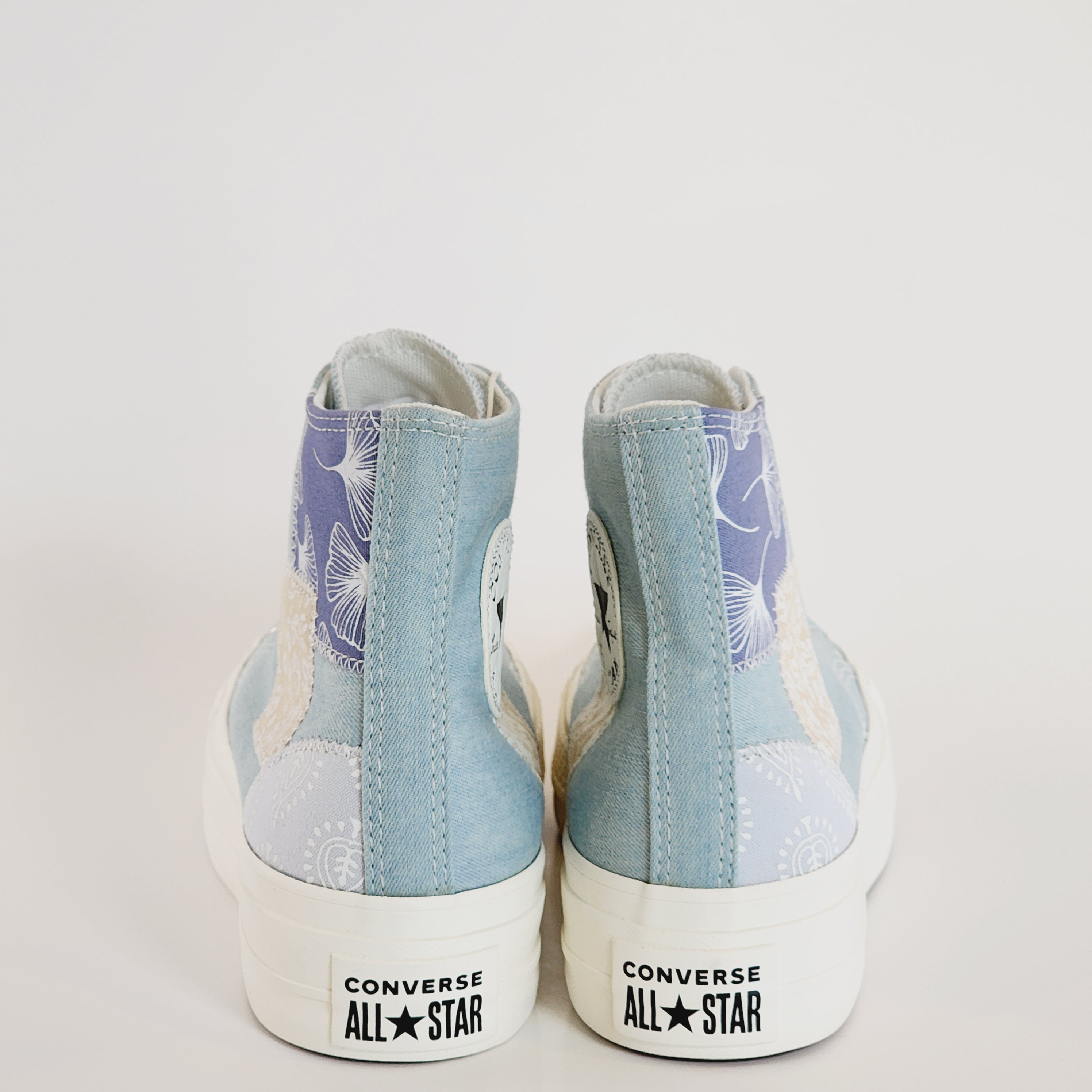 Converse CTAS Lift Hi Denim Patchwork Women's Platform Sneakers A06821C NWT