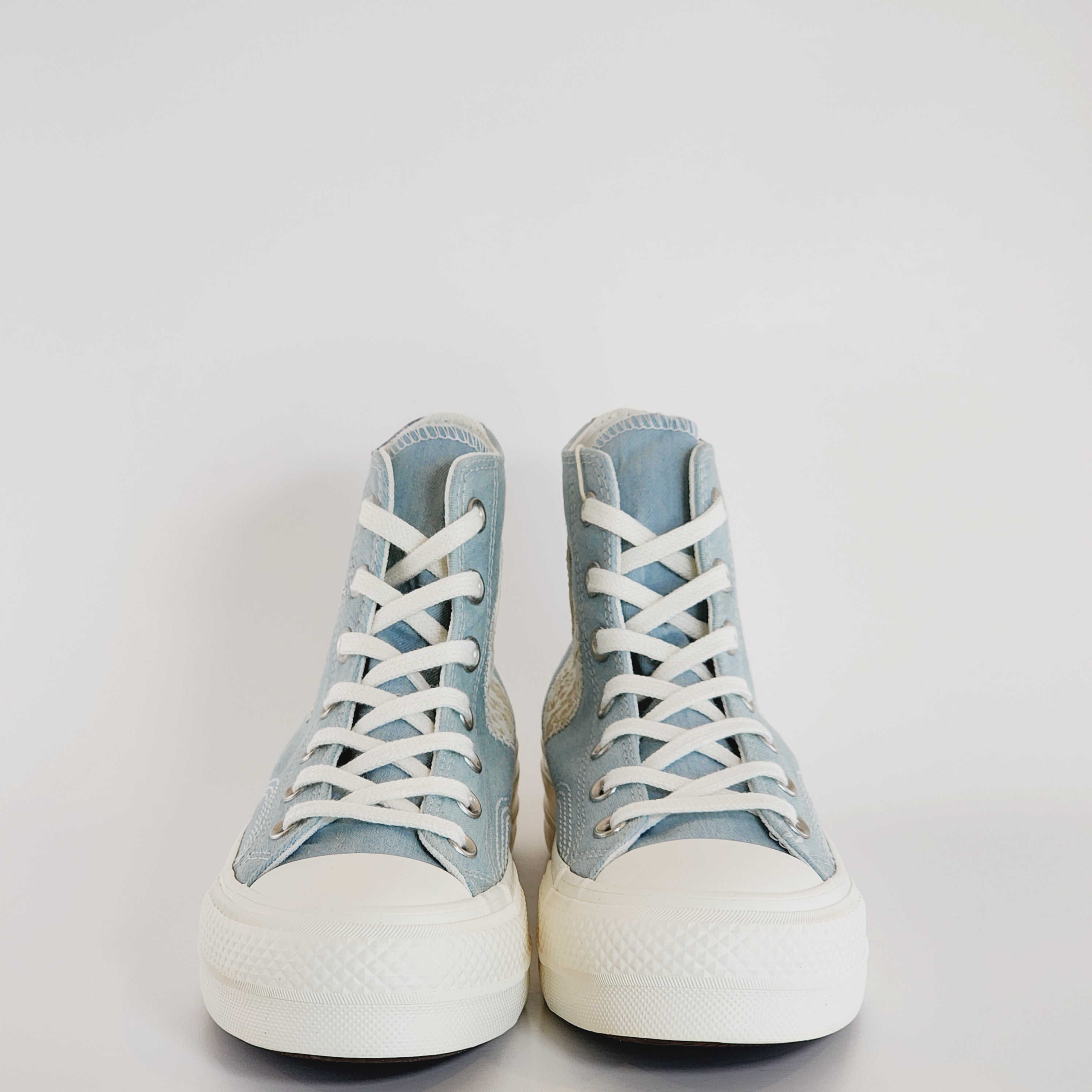 Converse CTAS Lift Hi Denim Patchwork Women's Platform Sneakers A06821C NWT