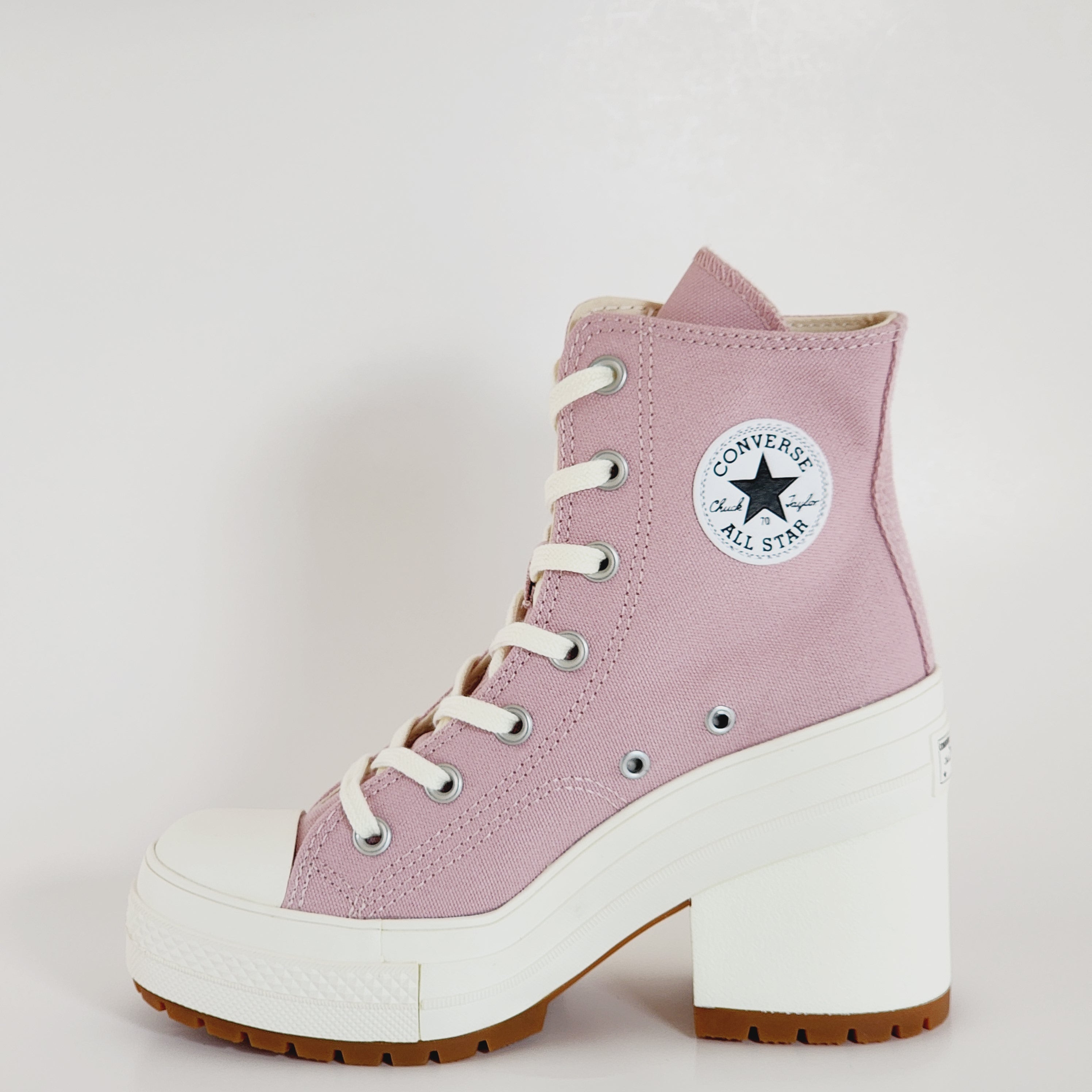 Converse Chuck 70 De Luxe Heel Static Pink Women's Platform Boots A06433C NWT