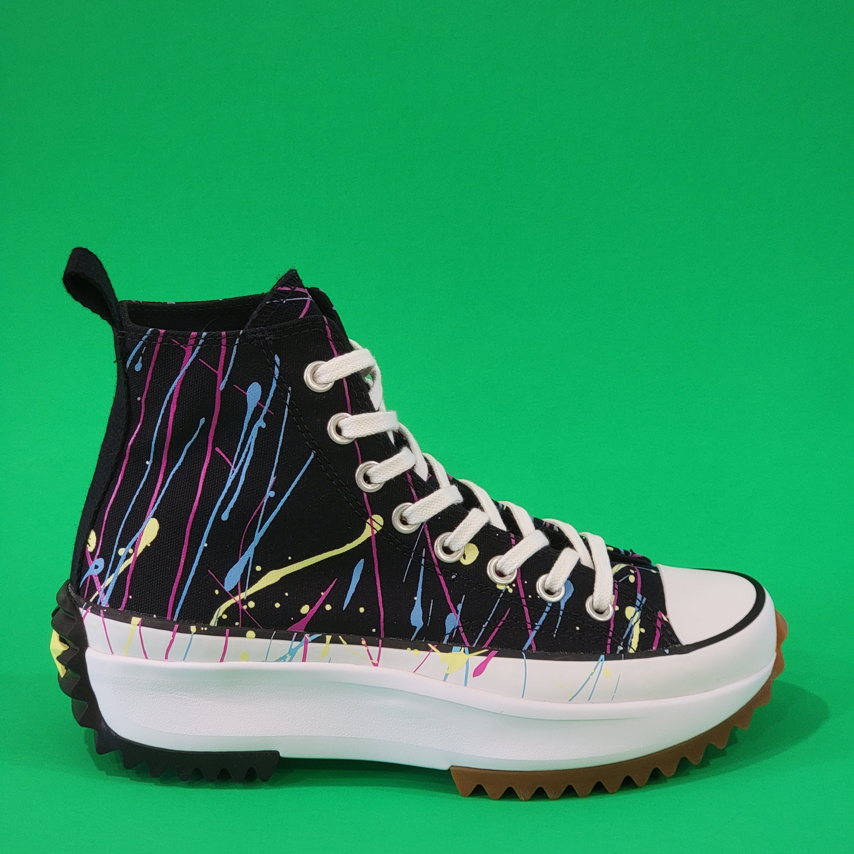 Converse Run Star Hike High 'Splatter Paint' Platform Sneakers 571872C NWT