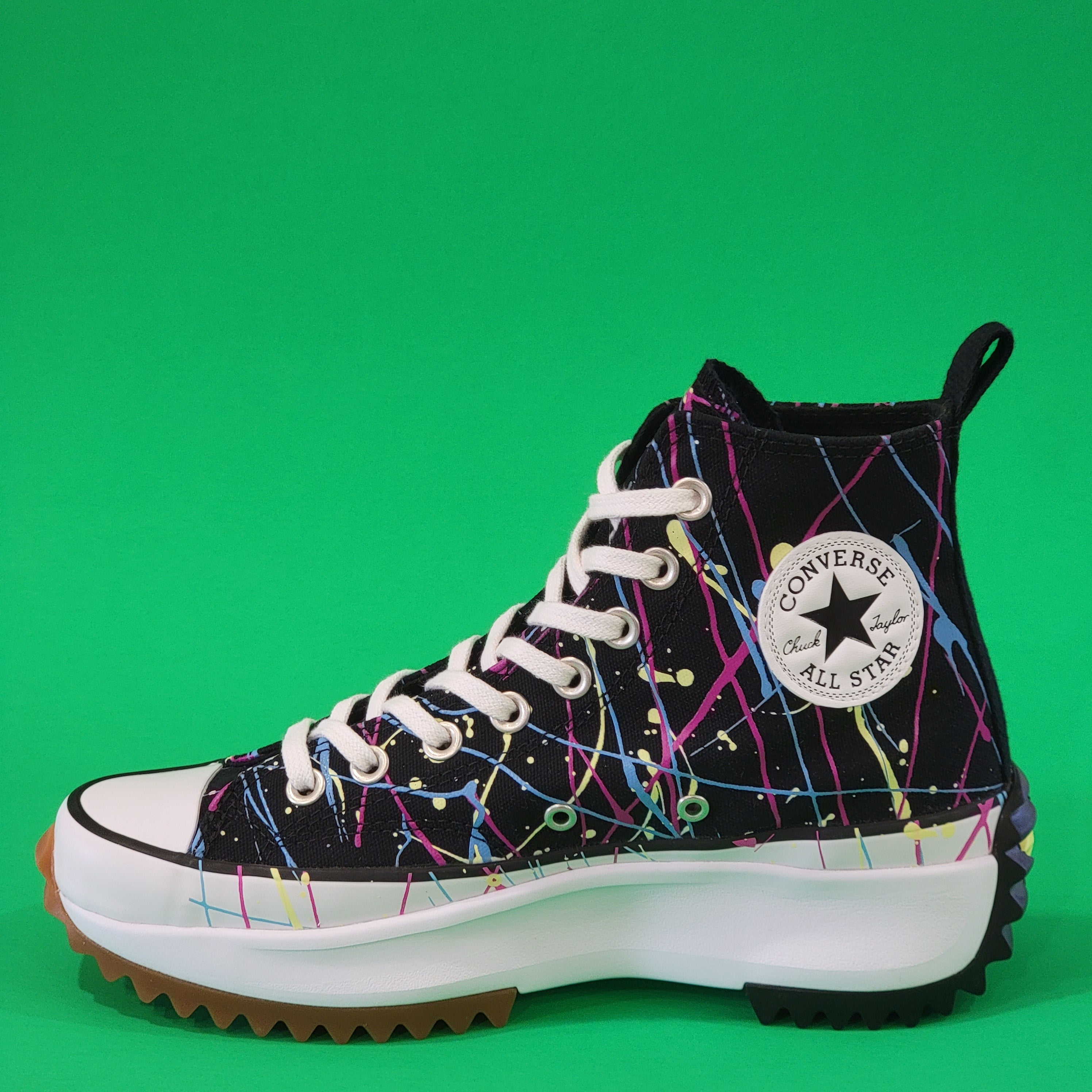 Converse Run Star Hike High 'Splatter Paint' Platform Sneakers 571872C NWT