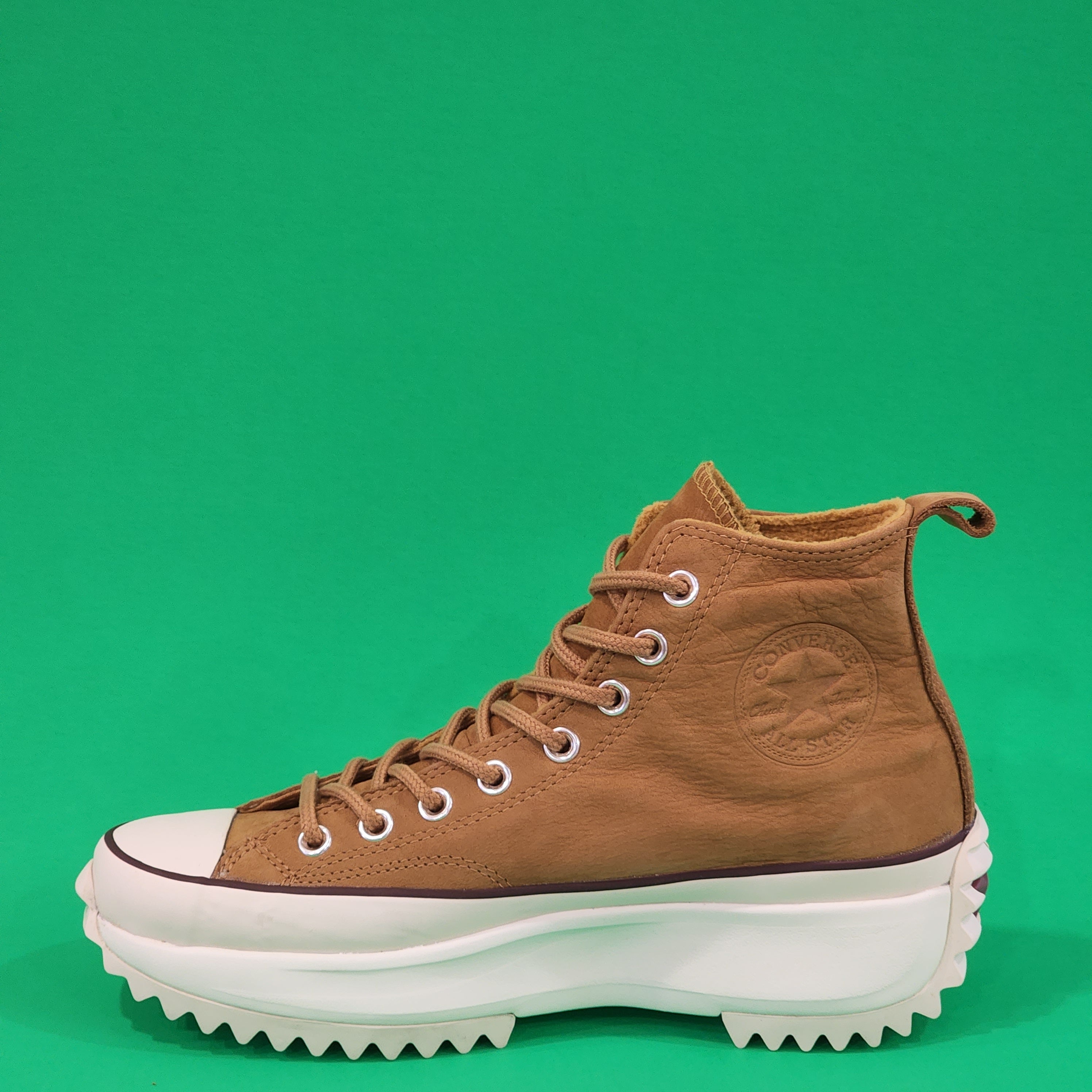 Converse Run Star Hike Hi Wheat Nubuck Leather Platform Sneakers 171666C NWT