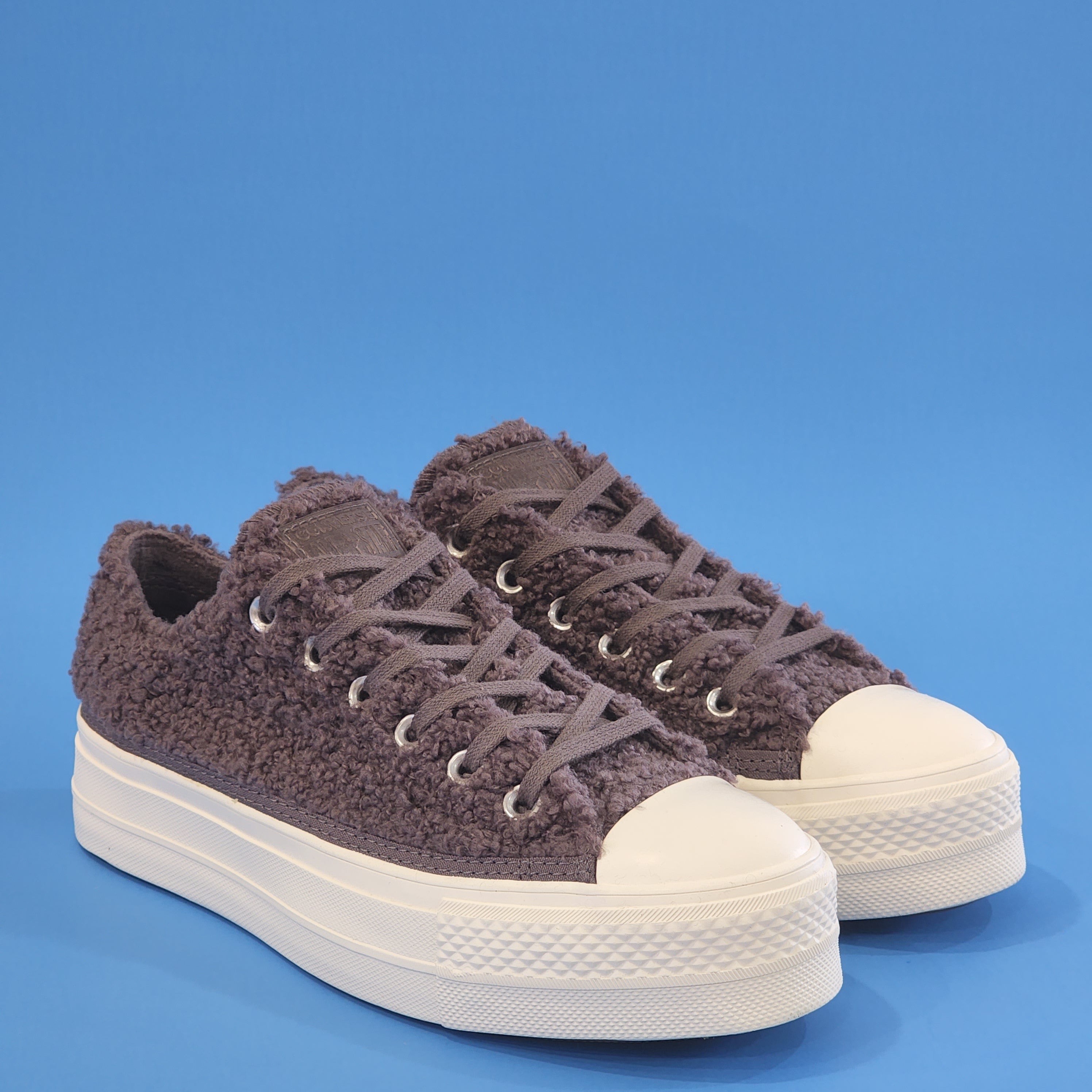 Converse CTAS Lift Ox Violet Ore Sherpa Women's Platform Sneakers 572201C NWT