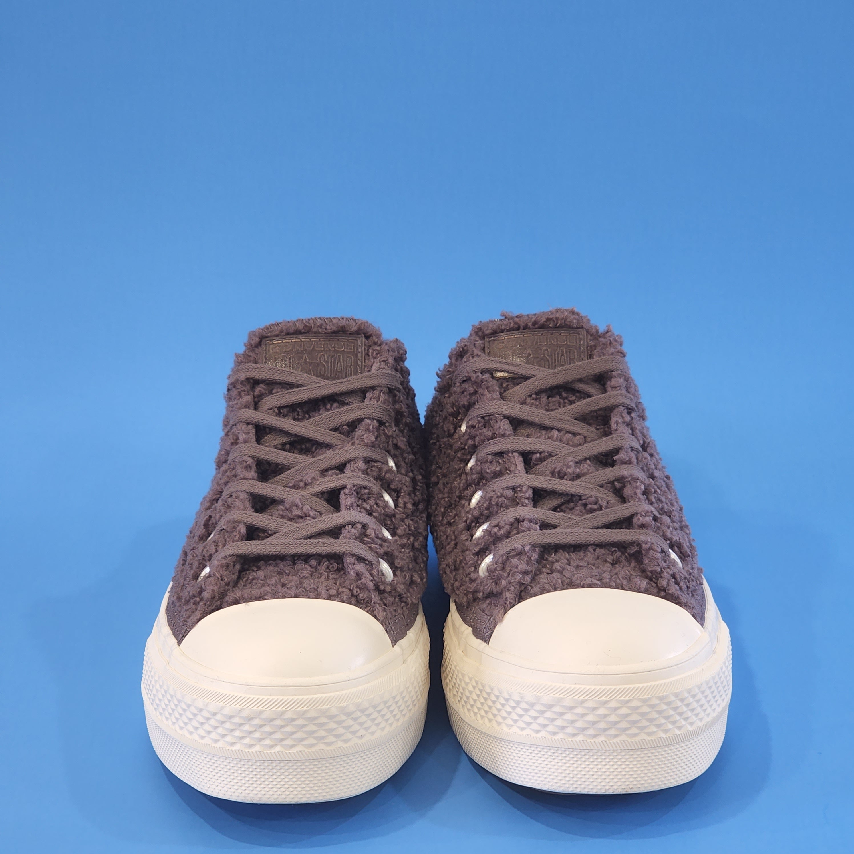 Converse CTAS Lift Ox Violet Ore Sherpa Women's Platform Sneakers 572201C NWT