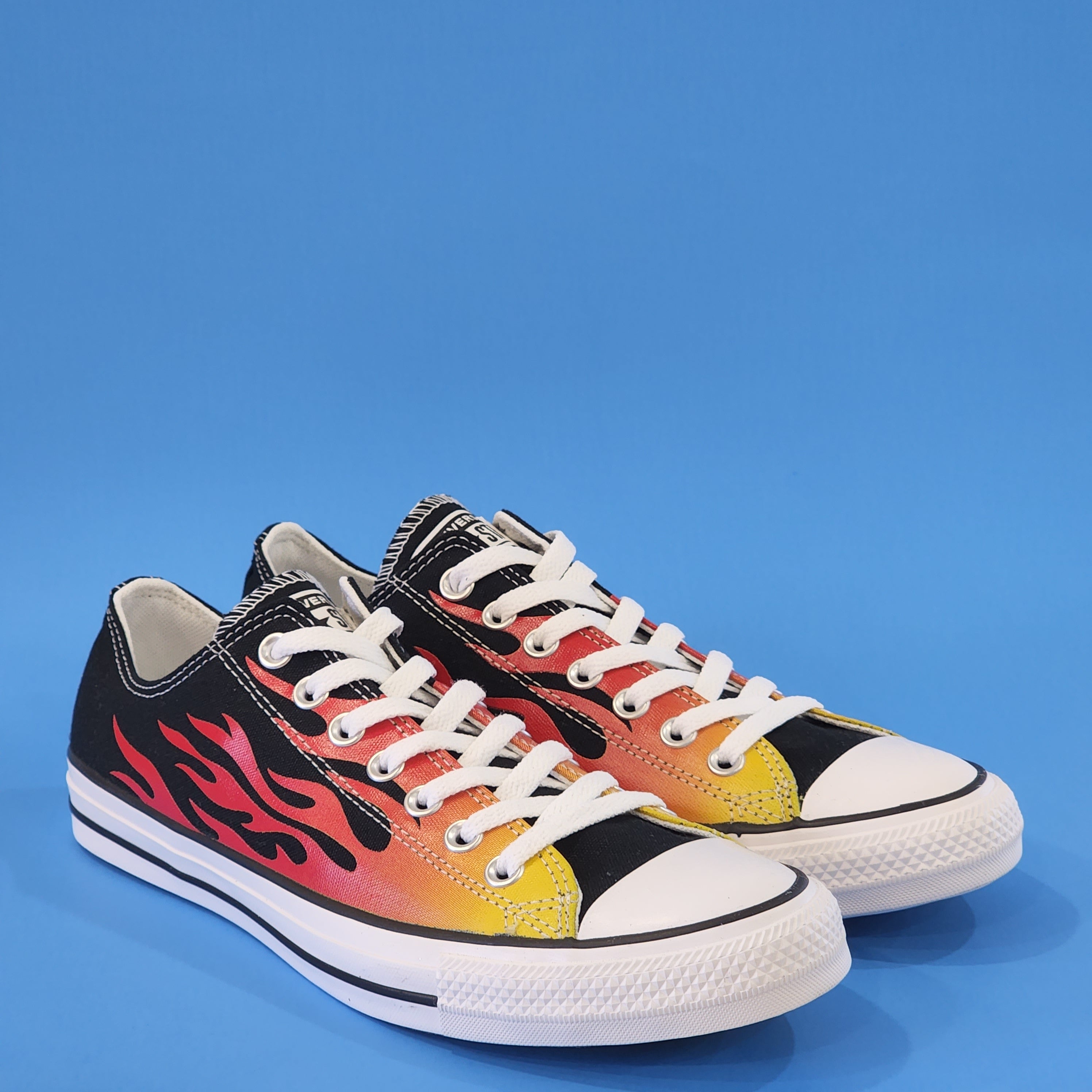 Converse CTAS Low Ox Archive Print 'Flame' Unisex Sneakers 166259F NWT