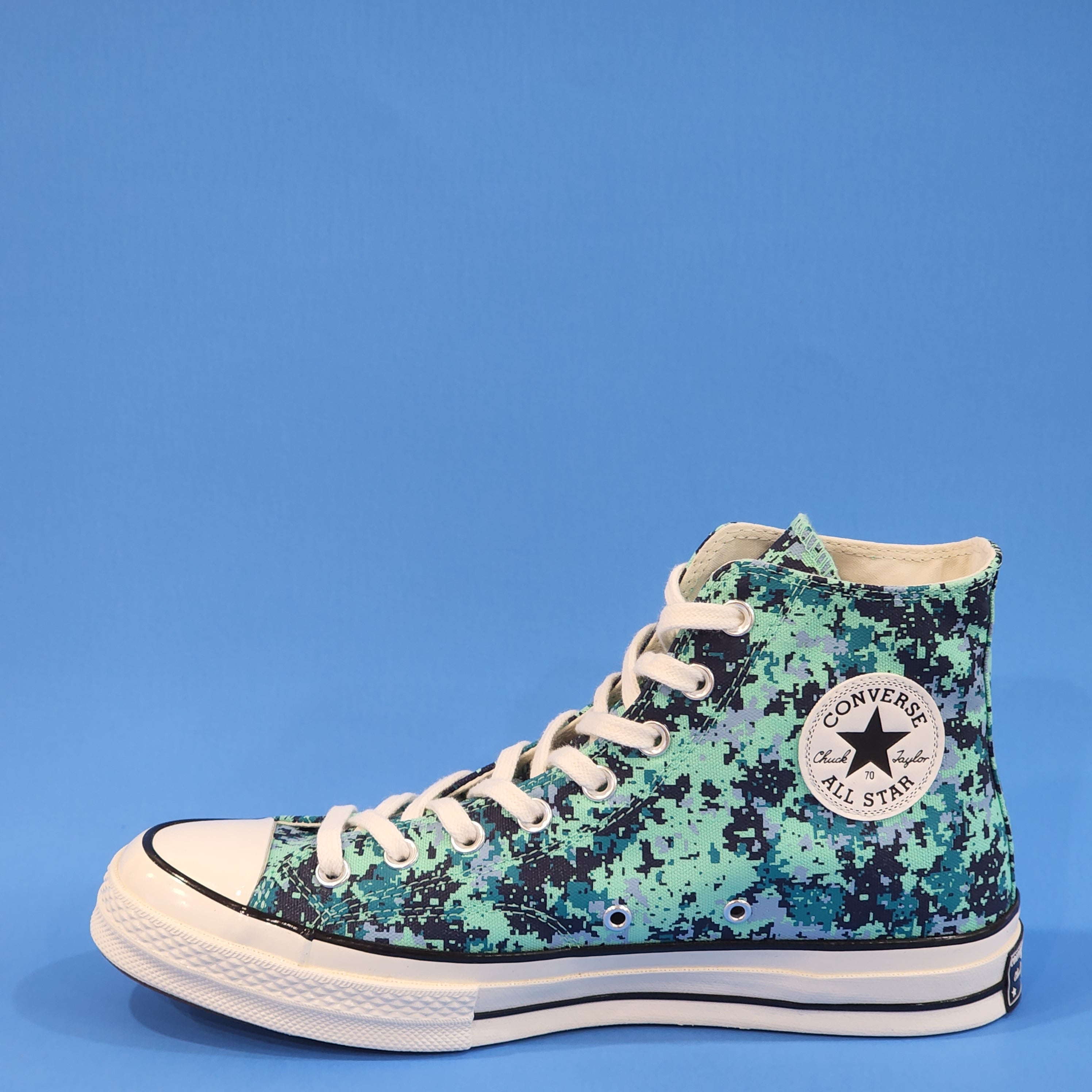 Converse Chuck 70 Hi Digi Camo Green Glow Unisex Sneakers 170381C NWT