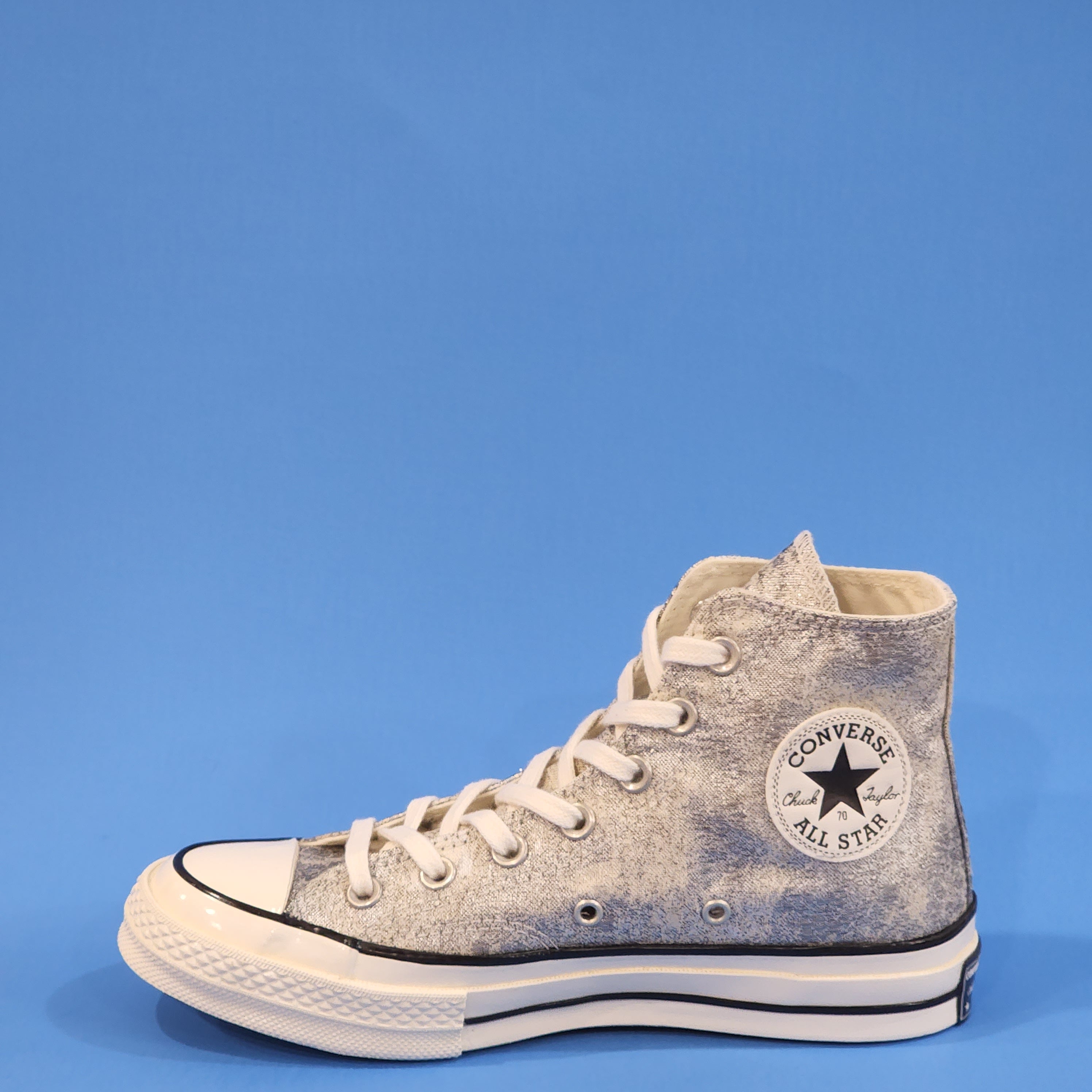 Converse Chuck 70 Hi Elevated Metallic Silver Women's Sneakers 570531C NWT