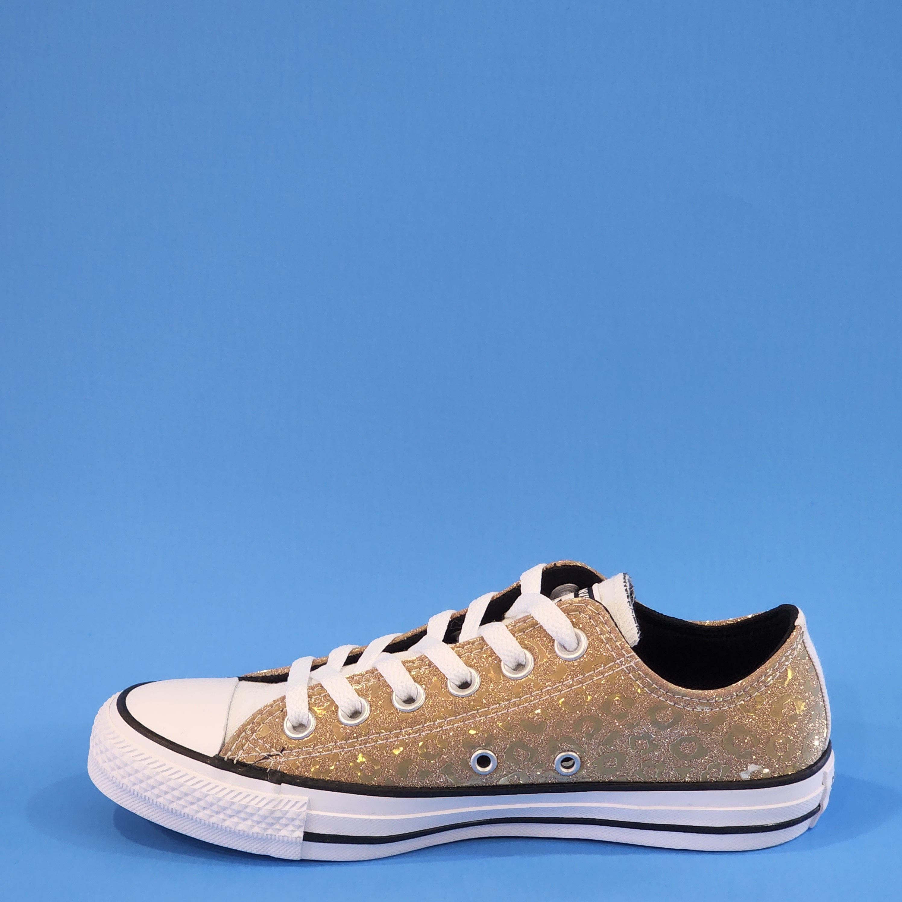 Converse CTAS Low Ox Gold Leopard Glitter Women's Sneakers 572041C NWT