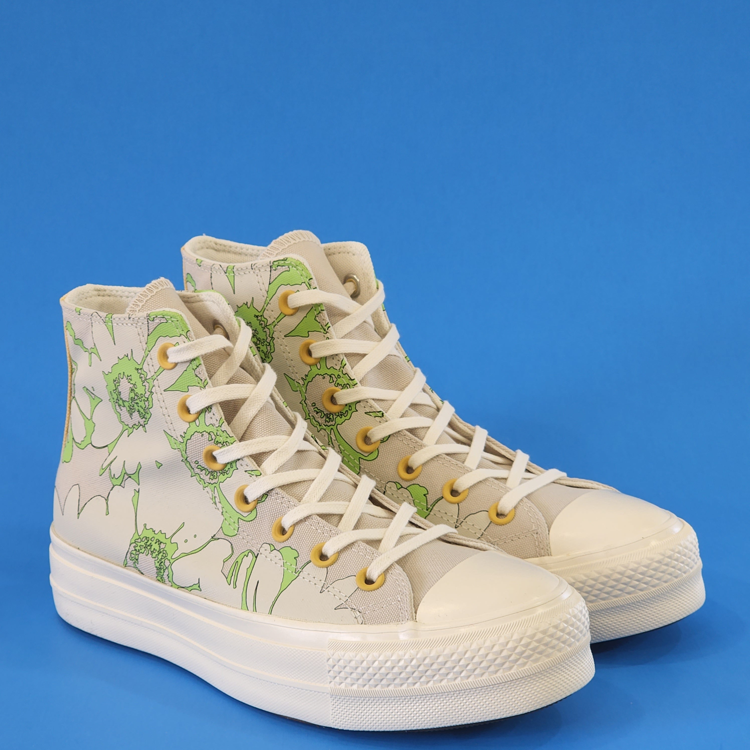 Converse CTAS Hi Lift Crafted Florals Women's Platform Sneakers A00652C NWT