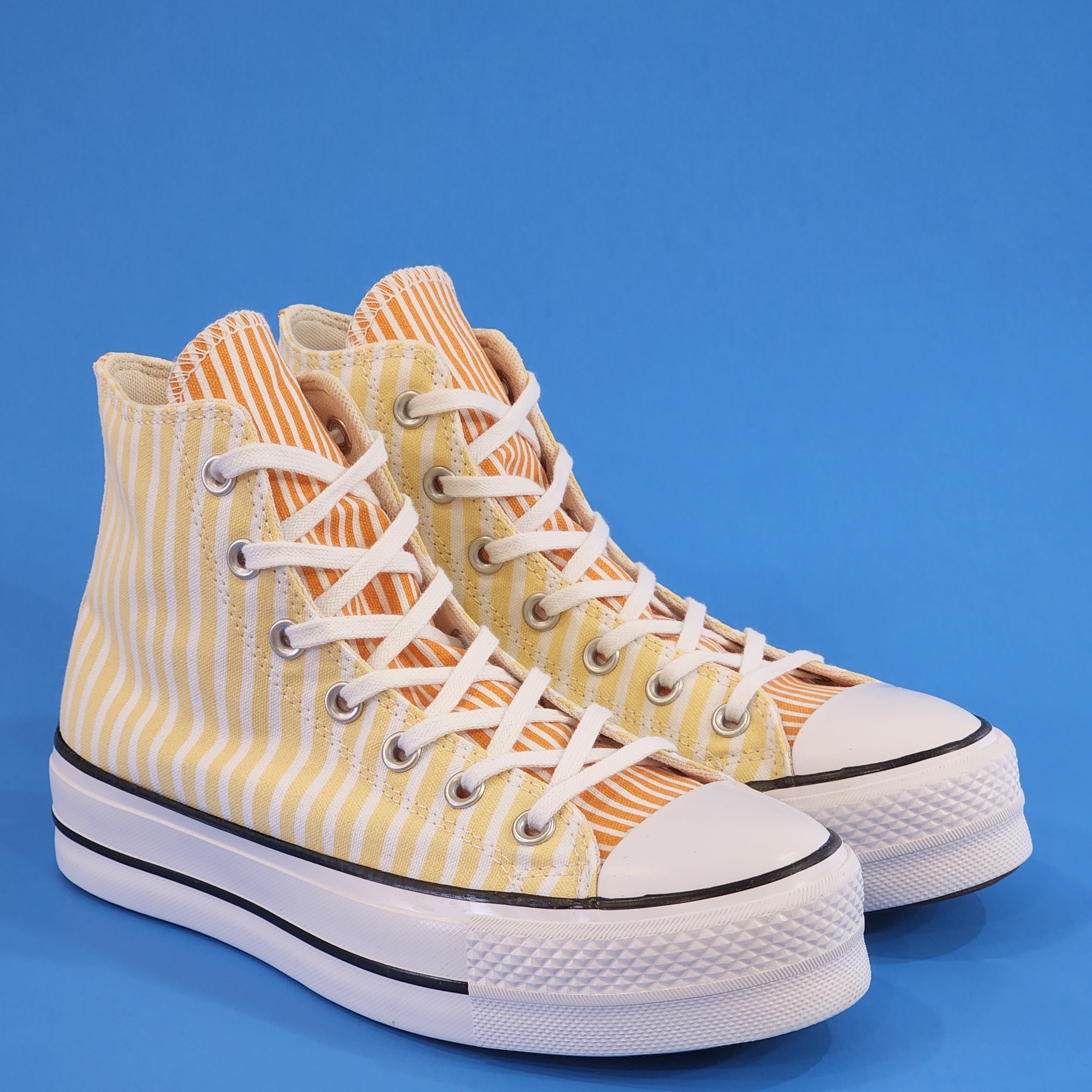 Converse CTAS Hi Lift Cyber Mango Stripes Women's Platform Sneakers A03298C NWT