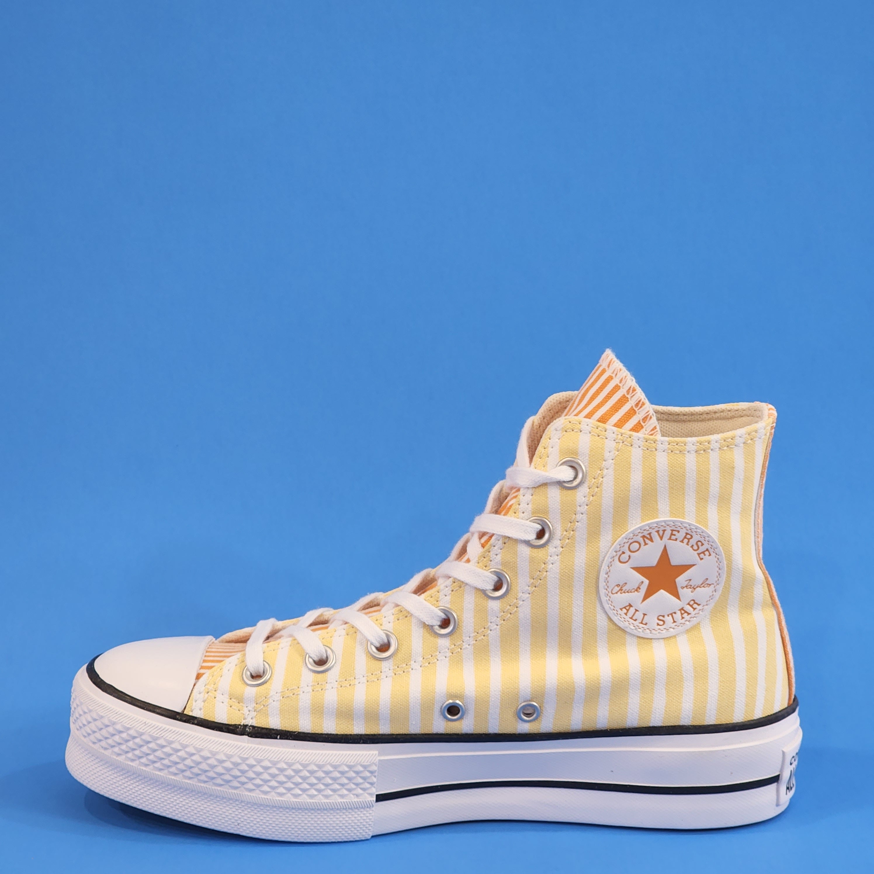 Converse CTAS Hi Lift Cyber Mango Stripes Women's Platform Sneakers A03298C NWT